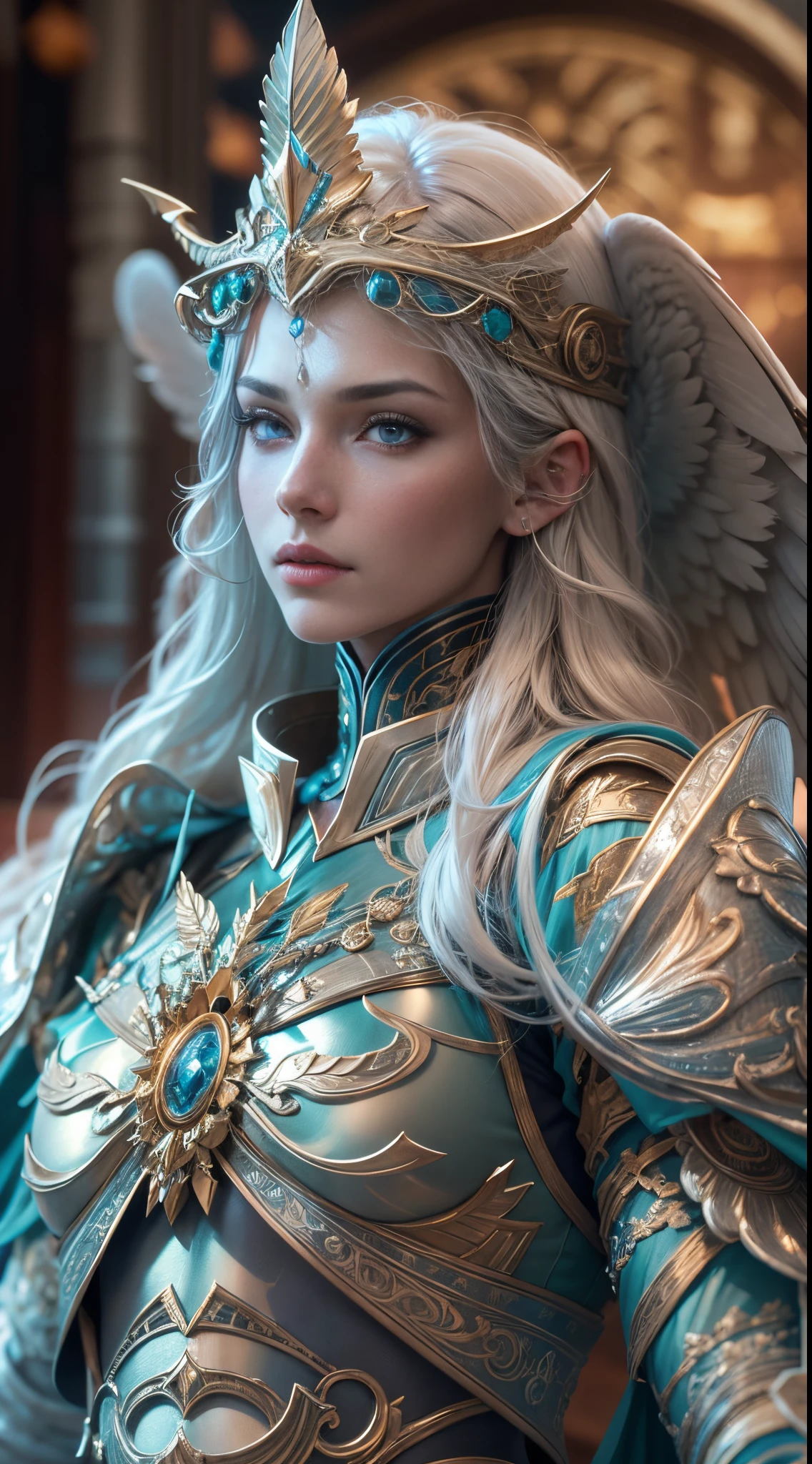 Archangel Michael、The Four Archangels、masutepiece,Best Quality,ultra-detailliert,hight resolution,hight resolution,4K,Portrait in 4K,8K,8K Portrait,Unity 8k壁纸,extremely details CG,Realistic,Raw photo,Real person,a portrait photo of,Photorealistic,Shiny skin,Detailed skin,