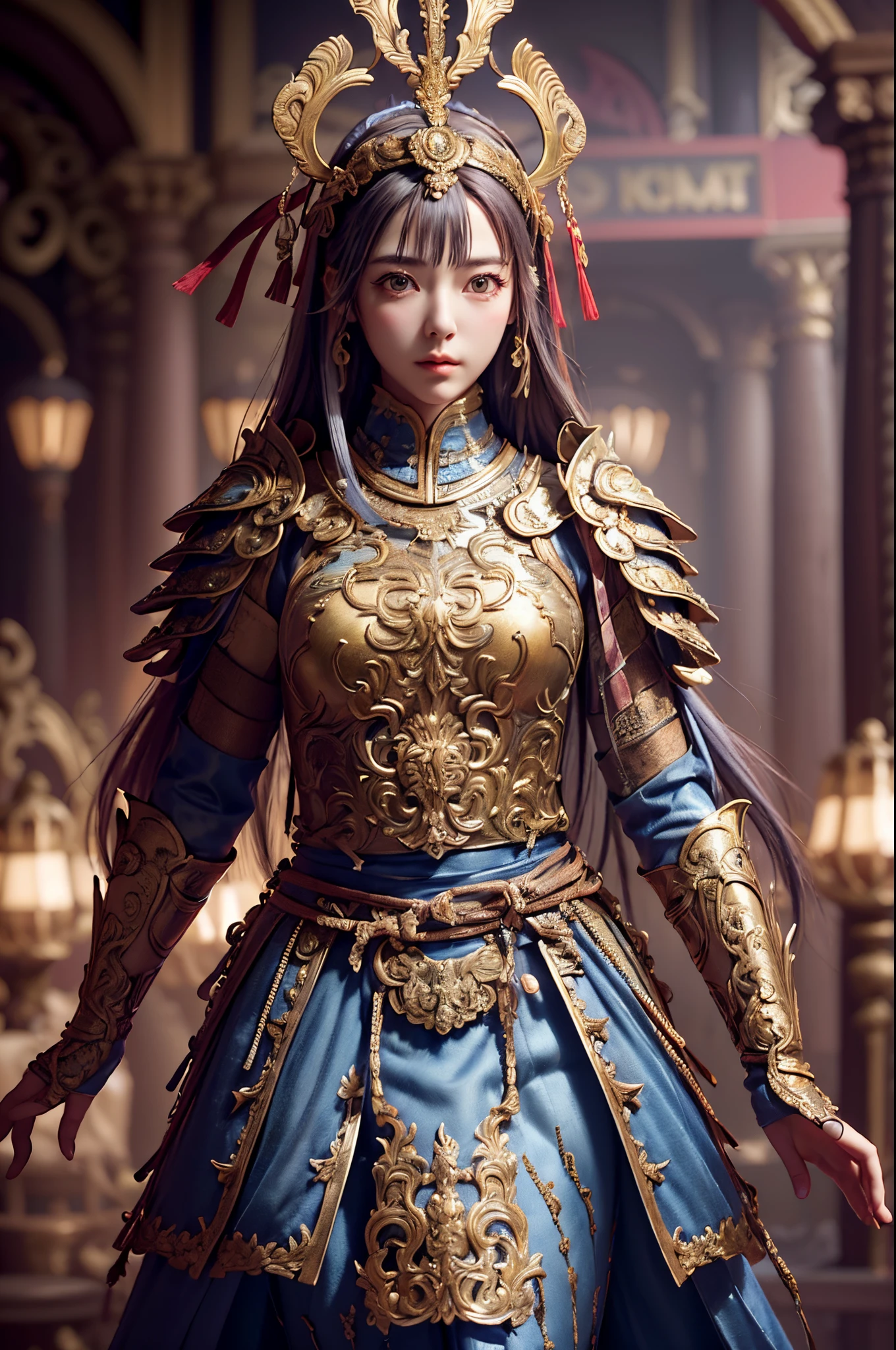 ((masterpiece))), (((best quality))), ((ultra-detailed)), (hyperrealistic), (highly detailed CG illustration), cinematic light, photorealistic ,1girl, armor, holding sword,