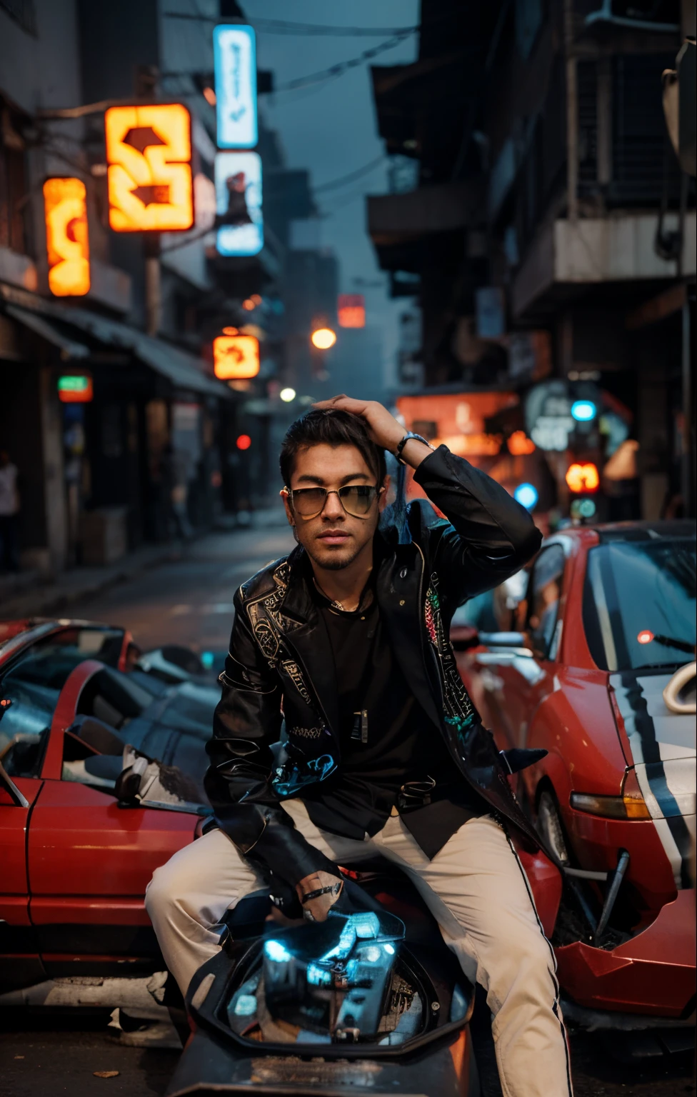 change background cyberpunk handsome