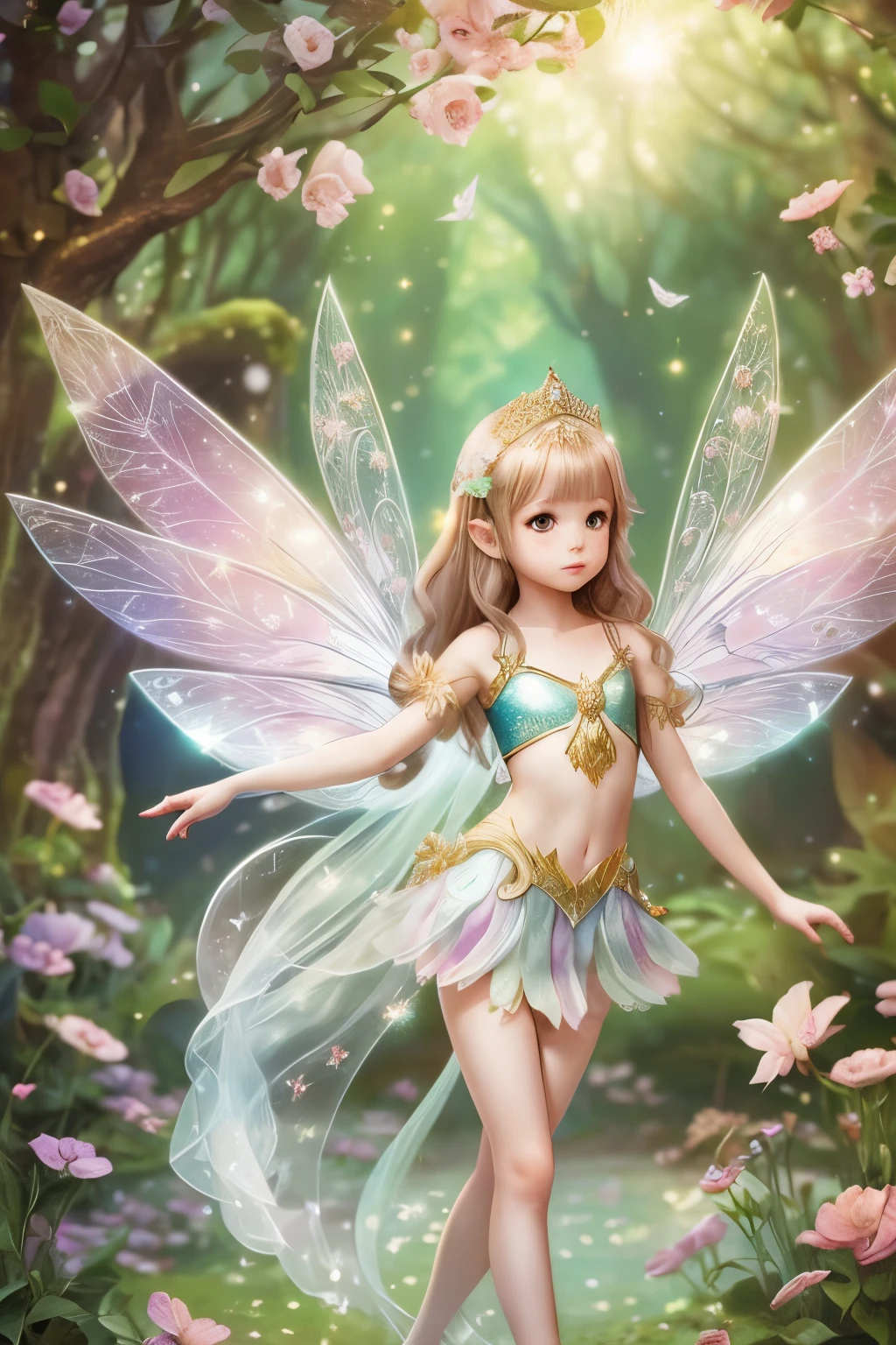 The fairy princess Lillian, fantasy, nice body, cute, little girl, little fairy, delicate wings, sparkling hair, nice body, innocent, fantasy, graceful and fantastic. --auto --s2