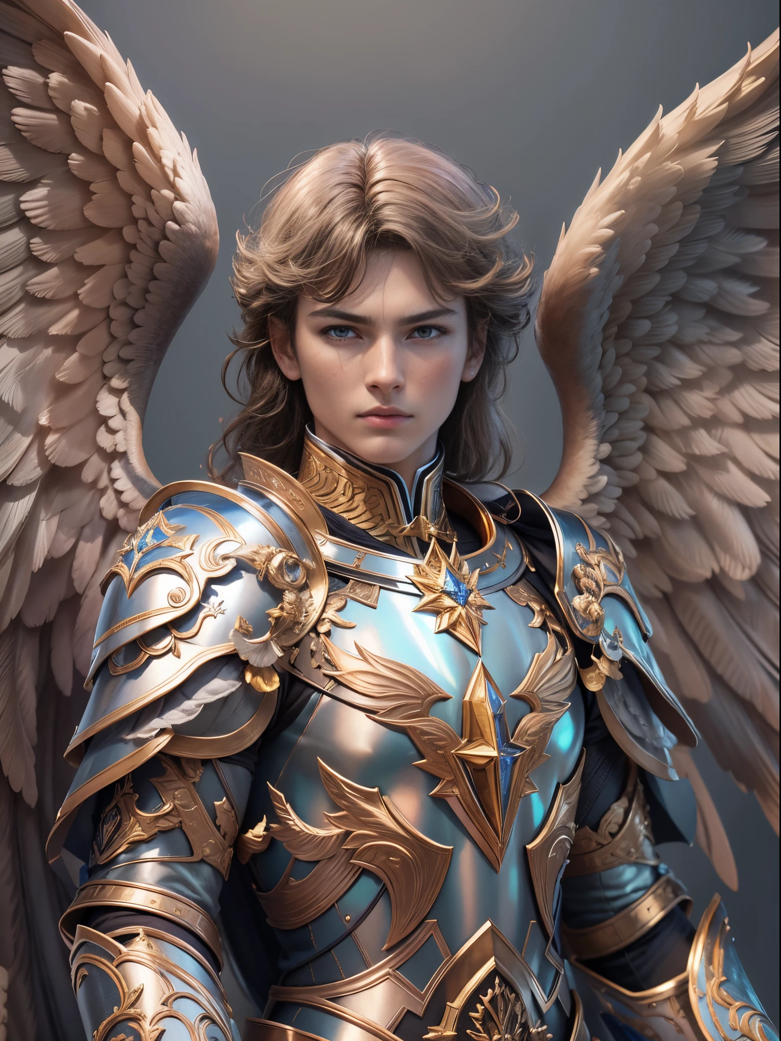 Archangel Michael、The Four Archangels、masutepiece,Best Quality,ultra-detailliert,hight resolution,hight resolution,4K,Portrait in 4K,8K,8K Portrait,Unity 8k壁纸,extremely details CG,Realistic,Raw photo,Real person,a portrait photo of,Photorealistic,Shiny skin,Detailed skin,