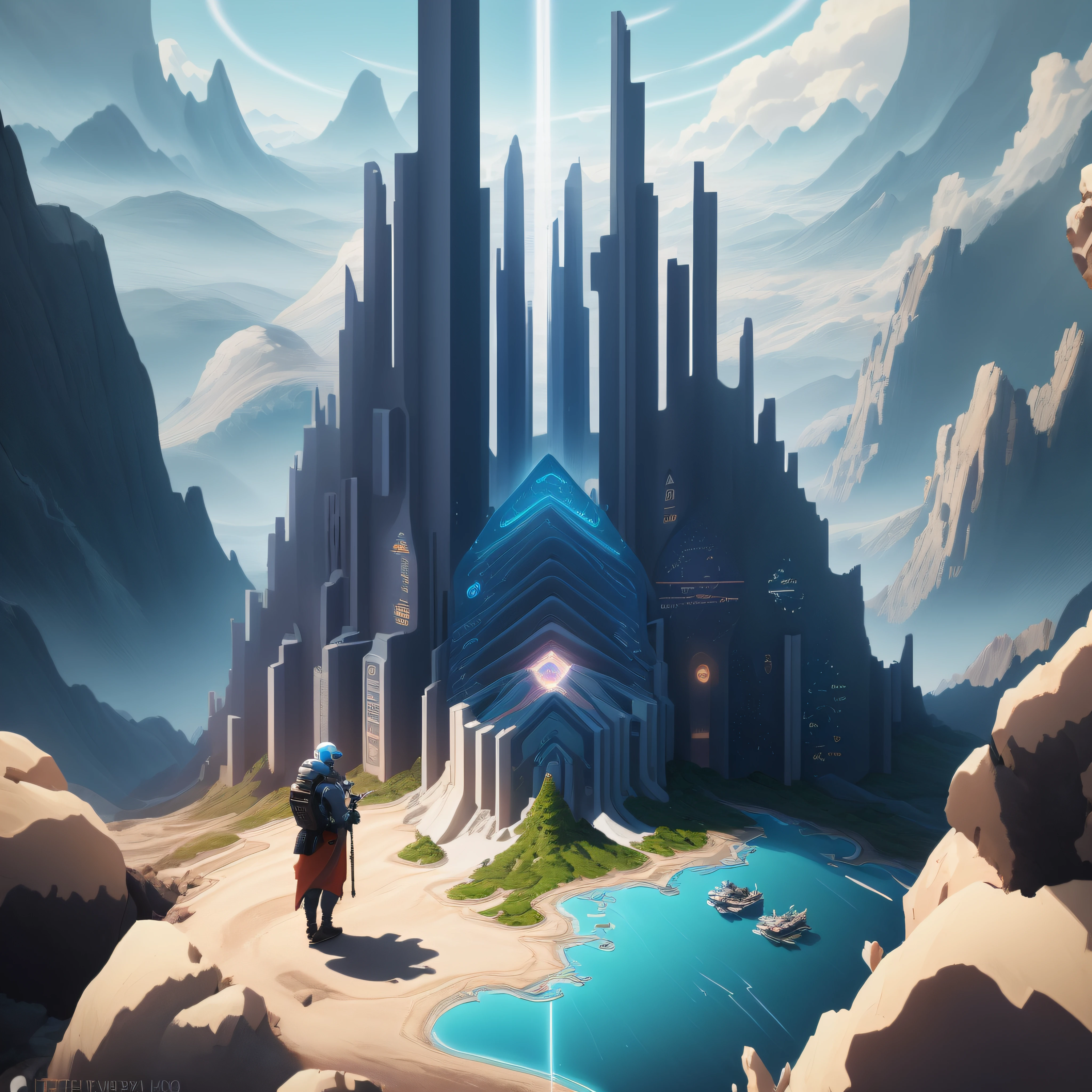 Main Image: The background showcases a captivating virtual world, blending futuristic landscapes and digital elements. Four adventurers stand at the forefront, each equipped with advanced VR gear. They exude determination and readiness to explore the virtual world.
Characters:
Haziq, the courageous leader, wearing a VR headset displaying tactical prowess.
Nathan, the tech-savvy navigator, holding a holographic map projection, showcasing curiosity and intelligence.
Rifki, the analytical genius, examining a holographic artifact, displaying intellect and enthusiasm in solving puzzles.
Azhar, the agile and versatile member, poised for action, symbolizing readiness to face challenges in the virtual world.
Background:
Elysium is portrayed as a mesmerizing digital world with towering coded buildings, swirling data streams amidst pixelated forests, and structures radiating with energy. Shafts of light adorn the landscape, leading towards a central focal point, hinting at hidden secrets waiting to be discovered.
Text Elements:
The title "Elysium: Journeys Beyond Reality" gleams in futuristic typography, reflecting the adventure and exploration within the virtual world.
Below the title, elegant yet modern fonts introduce the characters' names, emphasizing their crucial roles in this captivating adventure.