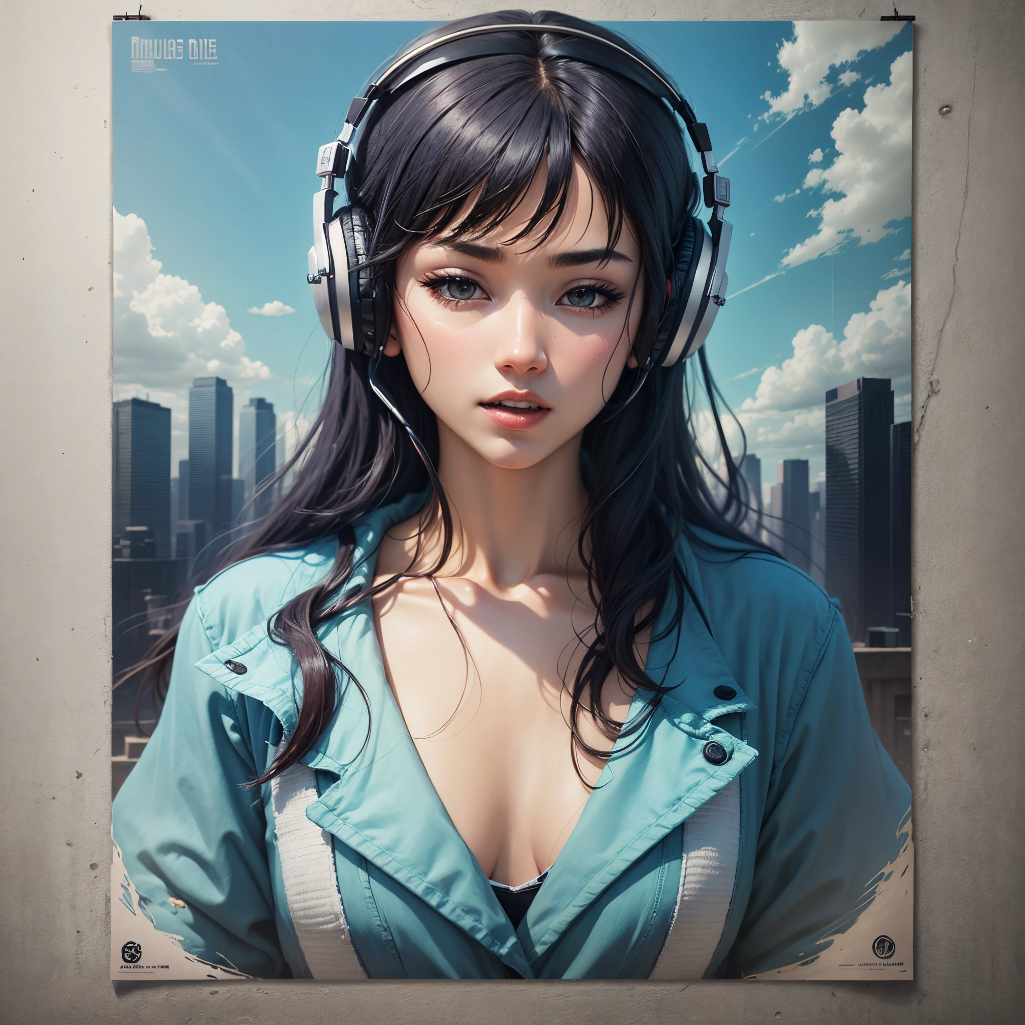 Music, poster, blue, premium --auto --s2