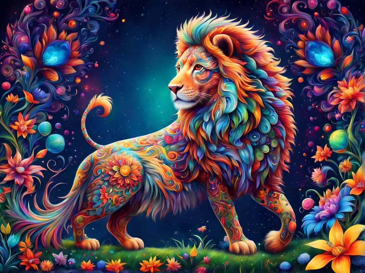 whimsical animals, art by (Akrokan), mesmerizing digital painting, vivid colors, elaborate, breathtaking, chromatic nanotechnology, magnificent, iridescent particles, mesmerizing pattern of kaleidoscopic colors, nanotechnological display, vibrant hues, (detailed:1.4), best quality, particles, digital painting, H!D