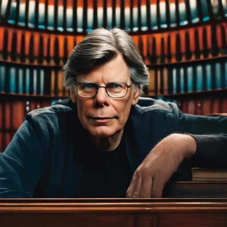 Portrayed by Stephen King, the American author, himself,original,Portrayed by Stephen King, the American author, himself,face,photo