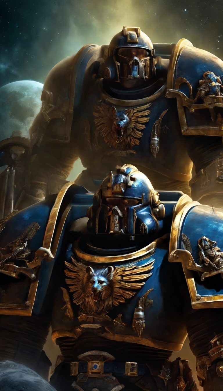Warhammer 40K Space Marines,Space Wolves Chapter,Surreal art