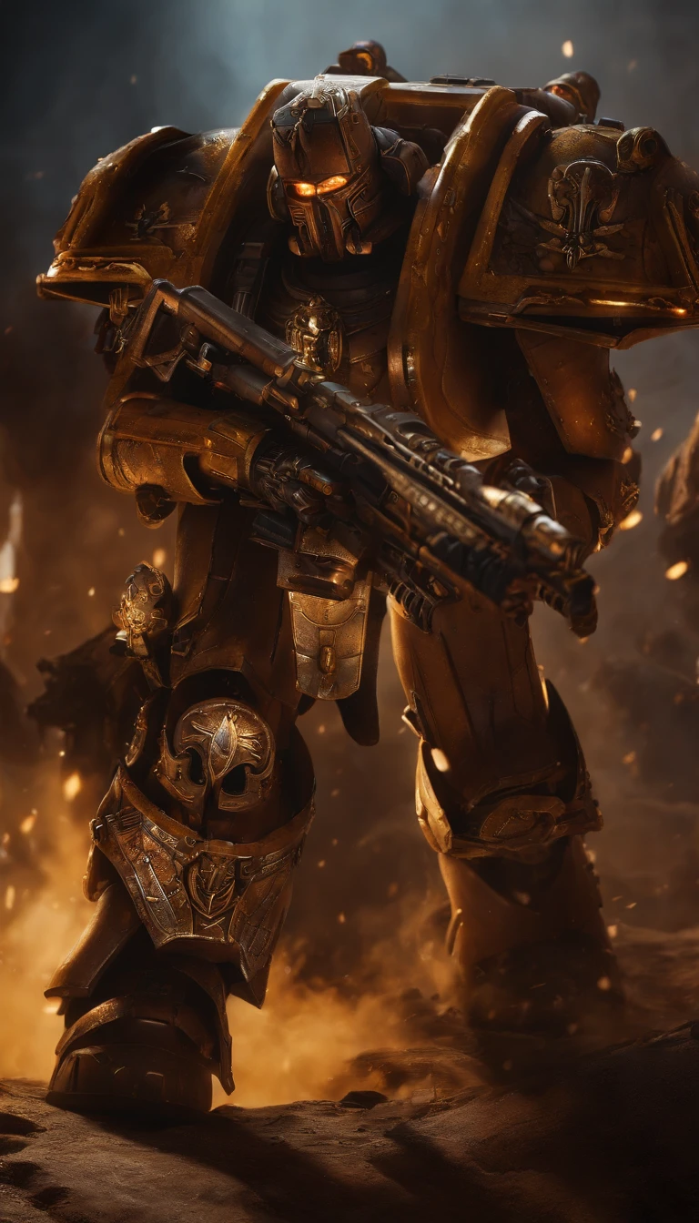 Warhammer 40K Krieg Death Troops，without weapons，Ultra-detailed details，Cinematic lighting，Surreal art