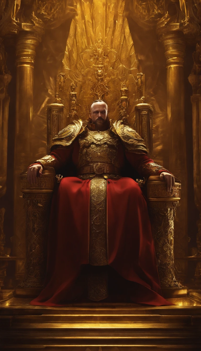 Warhammer 40K Emperor,Sit on the golden throne,Surreal art