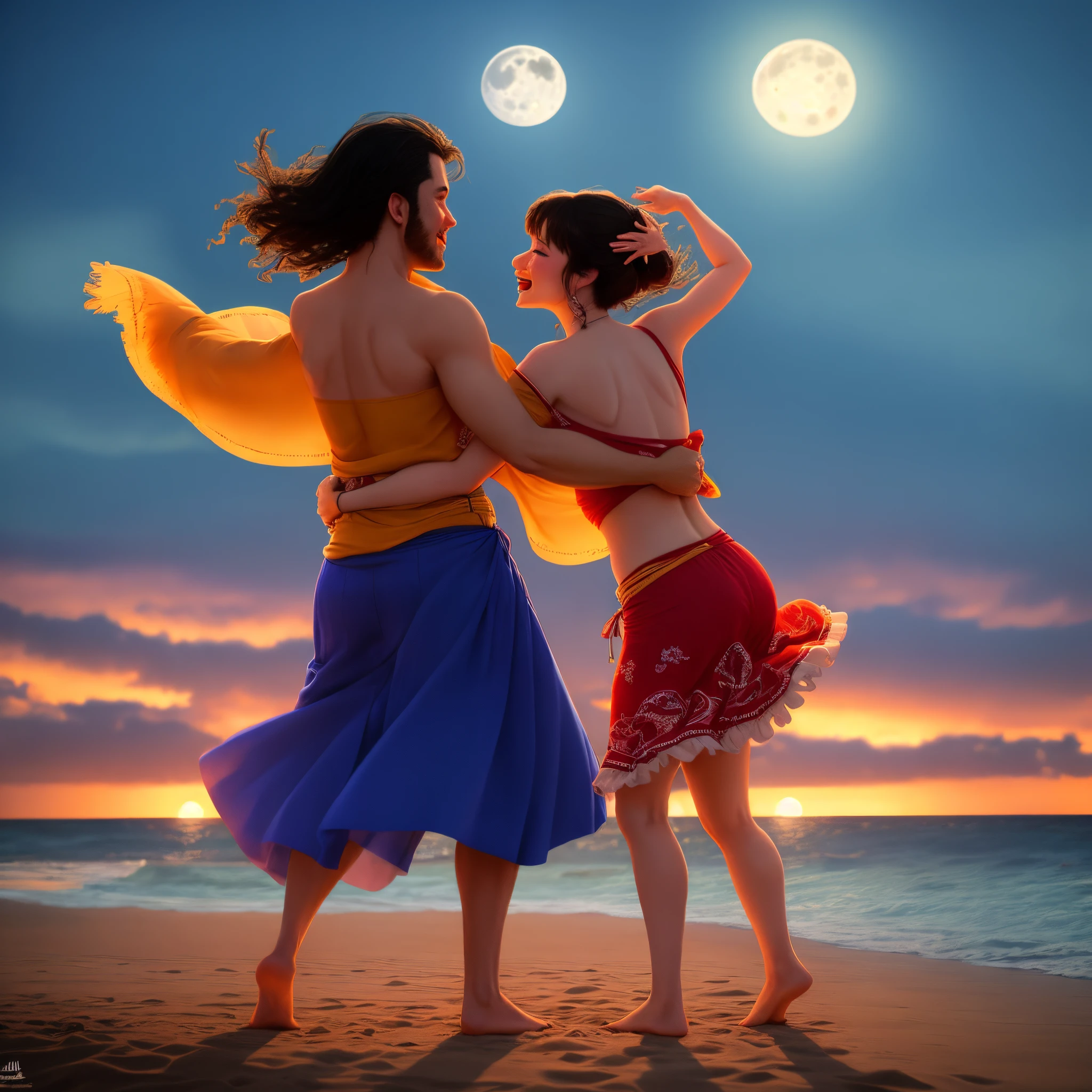 Forró on the beach with a full moon