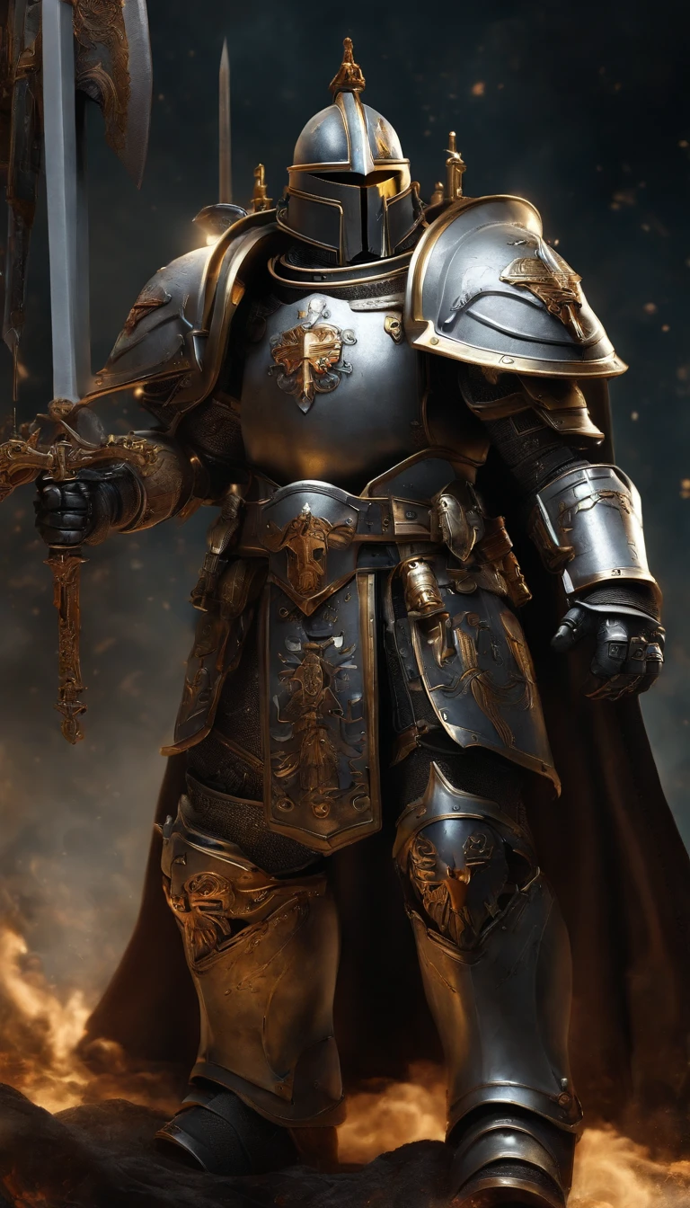 Warhammer 40K Gray Knights,Surreal art,Ultra-detailed details,full body shot shot