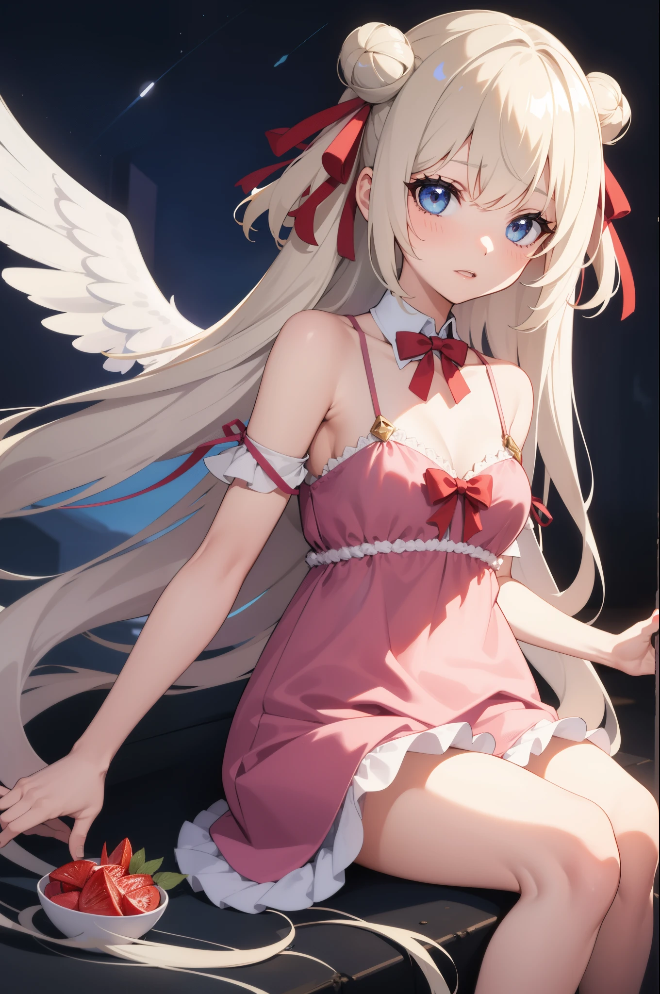 A girl with half angelic side and half demonic side