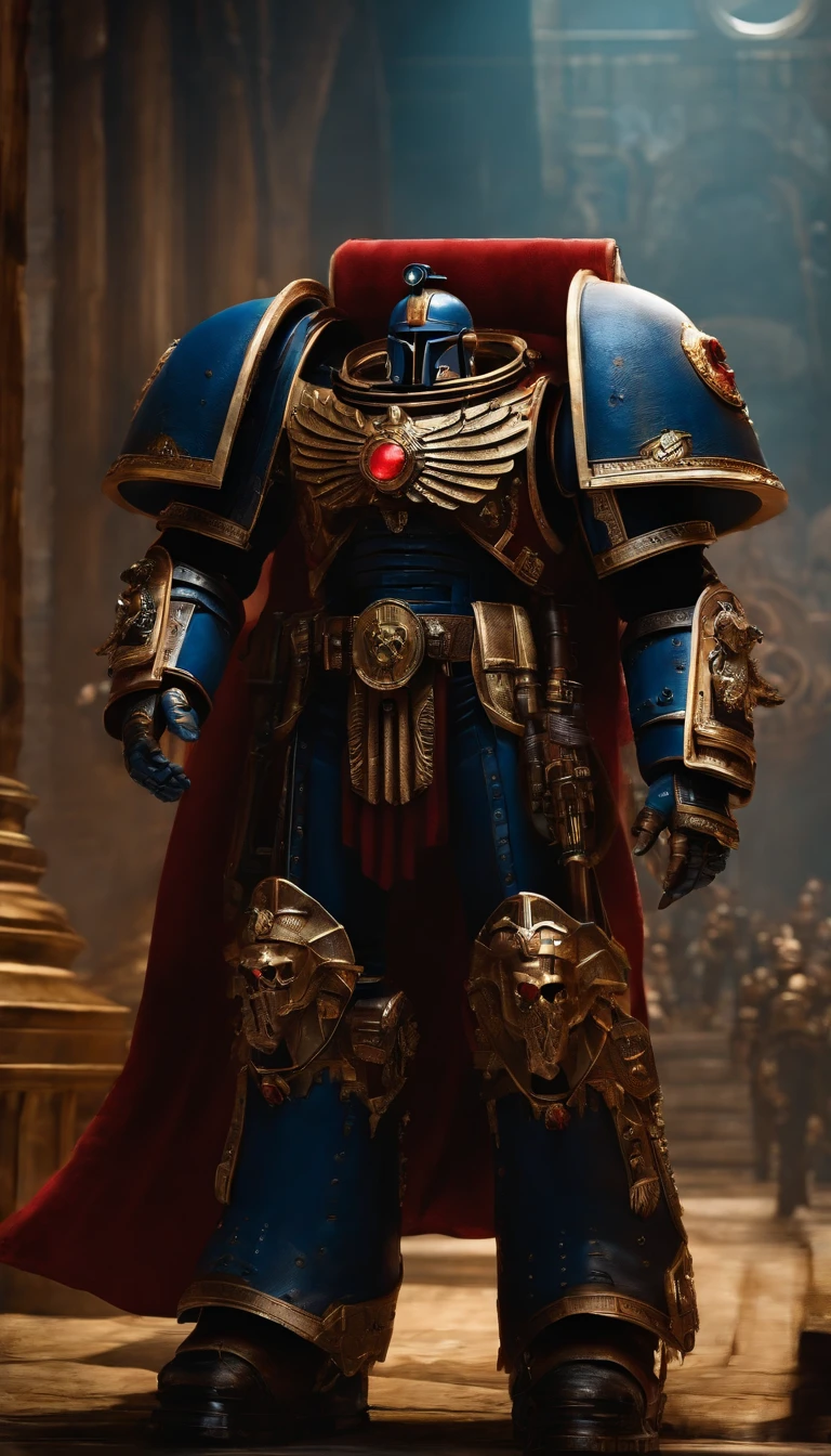 Warhammer 40,000 Astartes Chapter,Surreal art,Ultra-detailed details,full body shot shot