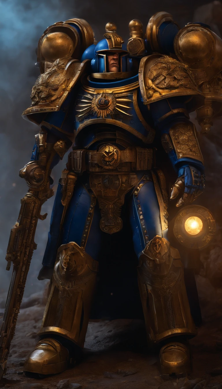 Warhammer 40,000 Astartes Chapter,Surreal art,Ultra-detailed details,full body shot shot