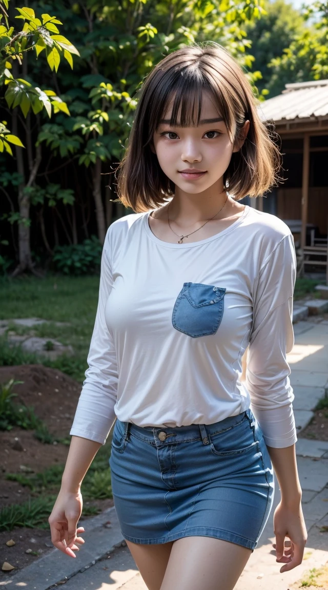 gorgeous female dressed as a farmer, dirty skin, dirty clothes, smile, attractive, flirting, looking at viewer, portrait, photography, detailed skin, realistic, photo-realistic, 8k, highly detailed, full length frame, High detail RAW color art, piercing, diffused soft lighting, shallow depth of field, sharp focus, hyperrealism, cinematic lighting
