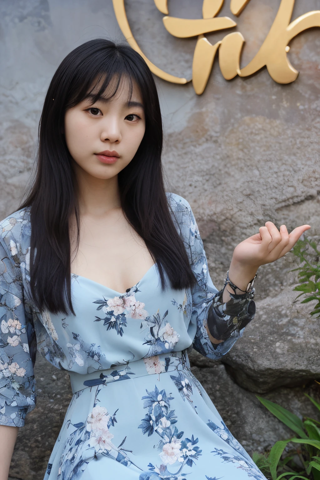 a close up of a woman in a waterfall, korean girl, gorgeous young korean woman, beautiful south korean woman, korean woman, beautiful young korean woman, korean women's fashion model, photo of slim girl model, attractive pose, floral dress, skinny waist and thick hips, jaeyeon nam, tattoo girl, light purple hair, verybadimagenegative_v1.3, ng_deepnegative_v1_75t, (ugly face:0.8),cross-eyed,sketches, (worst quality:2), (low quality:2), (normal quality:2), lowres, normal quality, ((monochrome)), ((grayscale)), skin spots, acnes, skin blemishes, bad anatomy, DeepNegative, facing away, tilted head, {Multiple people}, lowres, bad anatomy, bad hands, text, error, missing fingers, extra digit, fewer digits, cropped, worstquality, low quality, normal quality, jpegartifacts, signature, watermark, username, blurry, bad feet, cropped, poorly drawn hands, poorly drawn face, mutation, deformed, worst quality, low quality, normal quality, jpeg artifacts, signature, watermark, extra fingers, fewer digits, extra limbs, extra arms,extra legs, malformed limbs, fused fingers, too many fingers, long neck, cross-eyed,mutated hands, polar lowres, bad body, bad proportions, gross proportions, text, error, missing fingers, missing arms, missing legs, extra digit, extra arms, extra leg, extra foot, ((repeating hair))