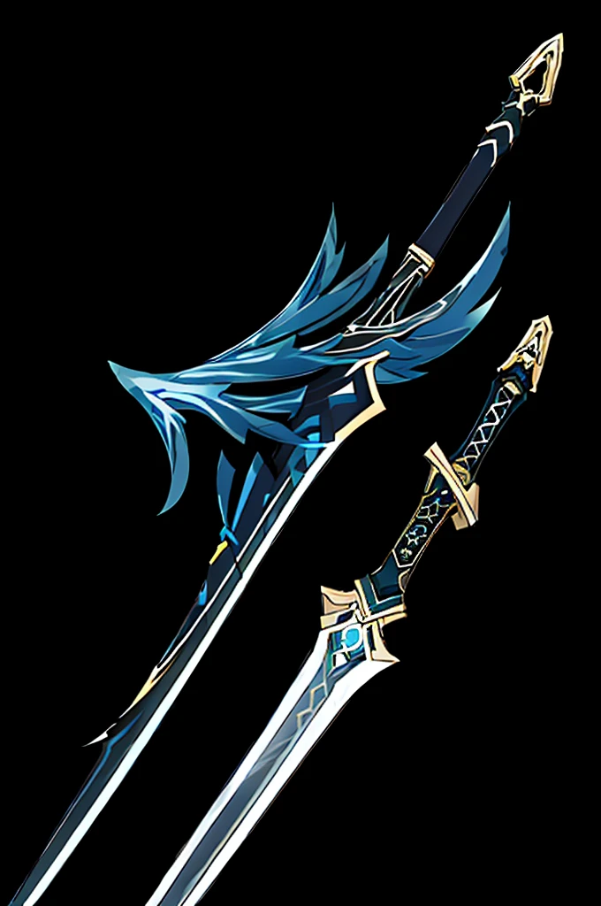 sword,french sword,Blue sword meets gray,The handlebar side is black with yellow edges...,The shape of the sword is one sided..,Japanese sword