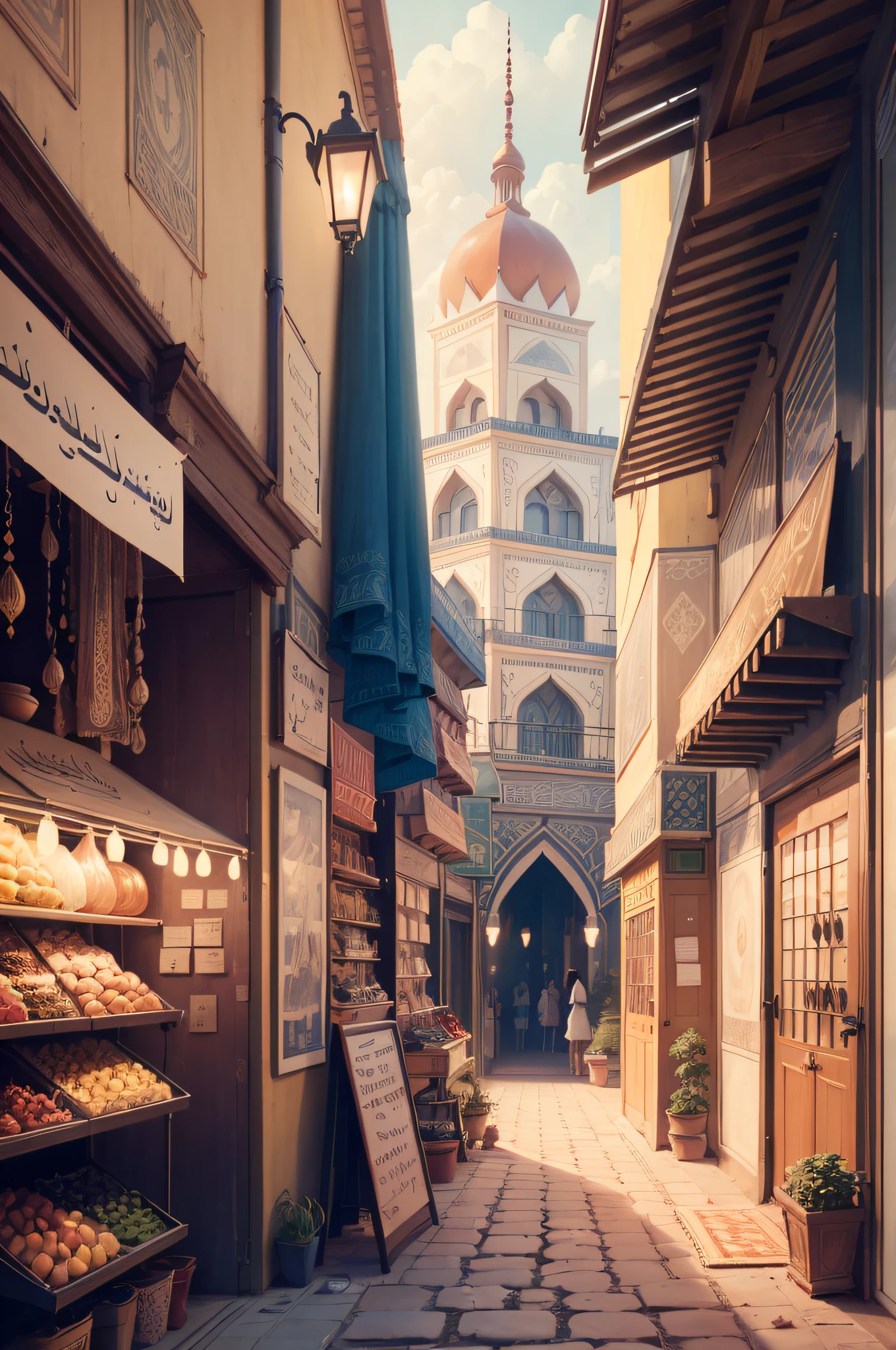 a view from a bedroom window on An exotic bazaar street