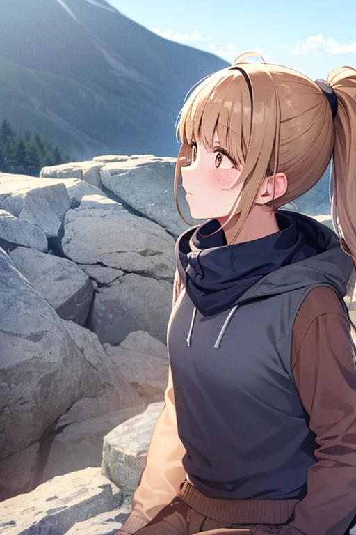 Mahiru Shiina, top-quality, mountaineering, Ponytail