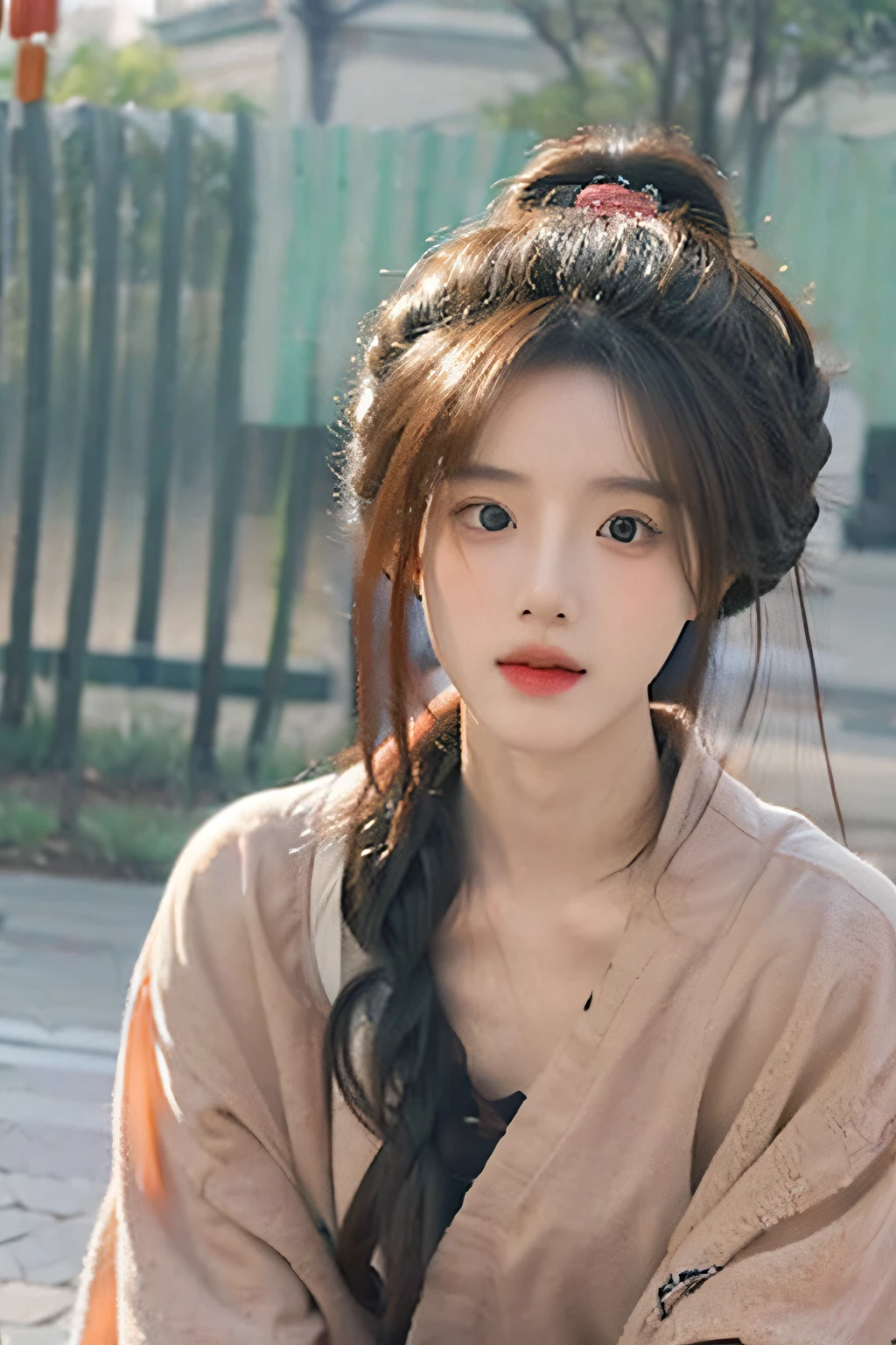 photo woman, ,hyper HD, Detailed face, Chinese ancient style, Hanfu, normal proportions
