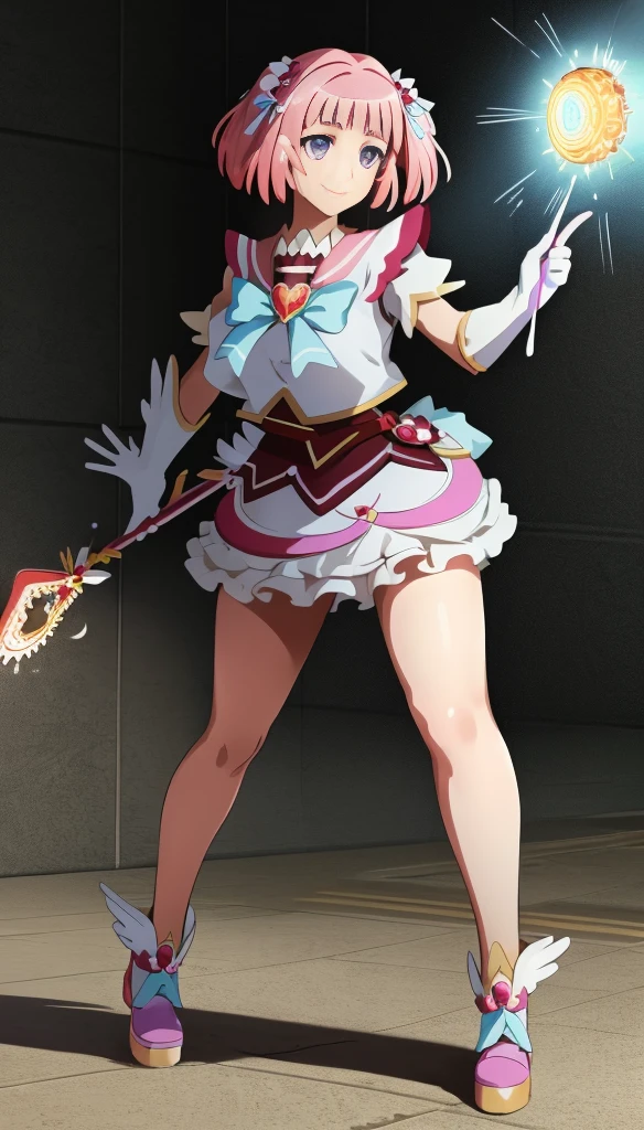 masterpiece, best quality, indoors, mamikafairy, 1girl, solo, looking at viewer,, hand arms full body,boots, standing,cute,breast, curvy, female,fantasy goddess,there is a cartoon picture of a woman with a very large breast, glowing divine being, glowing holy aura, inspired by Luma Rouge, the non-binary deity of spring, ethereal rainbow nimbus, the aura goddess of fire, inspired by Mariel, glowing aura around her, astral aura, as the goddess of the sun, “uwu the prismatic person, big breast, serious, beautiful eyes, , full body, walking, long robe, long dress, ,priestess ,holy, smile, god rays, ray tracing, sparkle, cinematic lighting, UHD, retina, masterpiece, ccurate, anatomically correct, textured skin, super detail, high details, high quality, award winning, best quality, highres, 1080P, HD, 4K, thunder aura, light aura,full, snak staff,closed mouth, huge breast, curvy, bimbo,standing, smile, happy