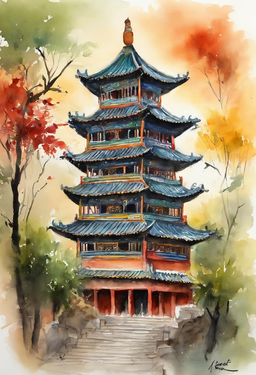 Famous Chinese buildings on the Silk Road，Xi'an Bell Tower