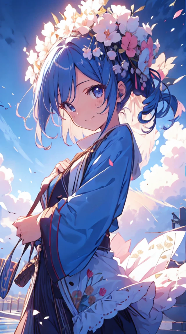 masutepiece, Best Quality,Illustration, Wallpaper, ultra -detail, 1beautiful girl、Hair fluttering in the wind、♡、Futomo、Poses in motion、A slight smil