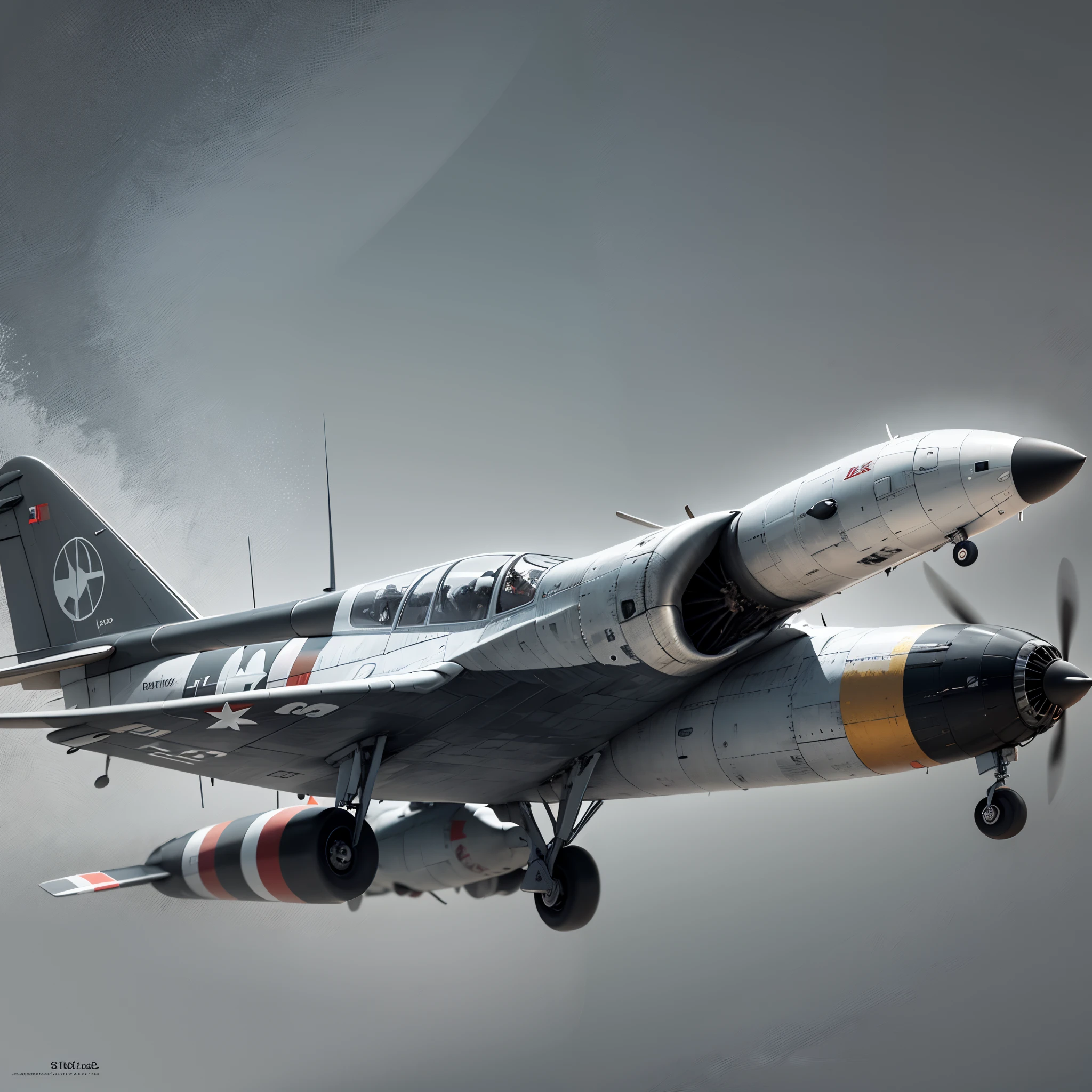 un avion de guerre de couleur noir et blanc --auto --s2