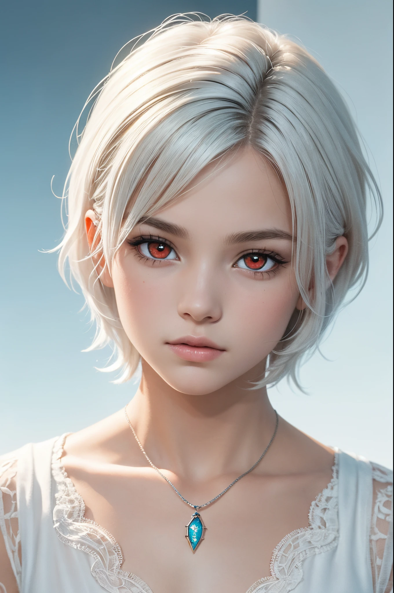 (Masterpiece:1.2, Best Quality), (finely detailed beautiful eyes: 1.2), ((1boy)), (red eyes:1.4), (Finely detailed eyes and detailed face:1.3), ((Boy with short white hair)), (beautiful and clear background:1.2), (extremely detailed CGI, Ultra-detailed, better shadow:1.1), ((Depth of field)), ((watercolour)), Beautiful conceptual illustration, (Orange background:0.5), (illustartion:1.1), (extremely fine and beautiful:1.1), (perfect details:1.1), on front, Cowboy shot, scenery