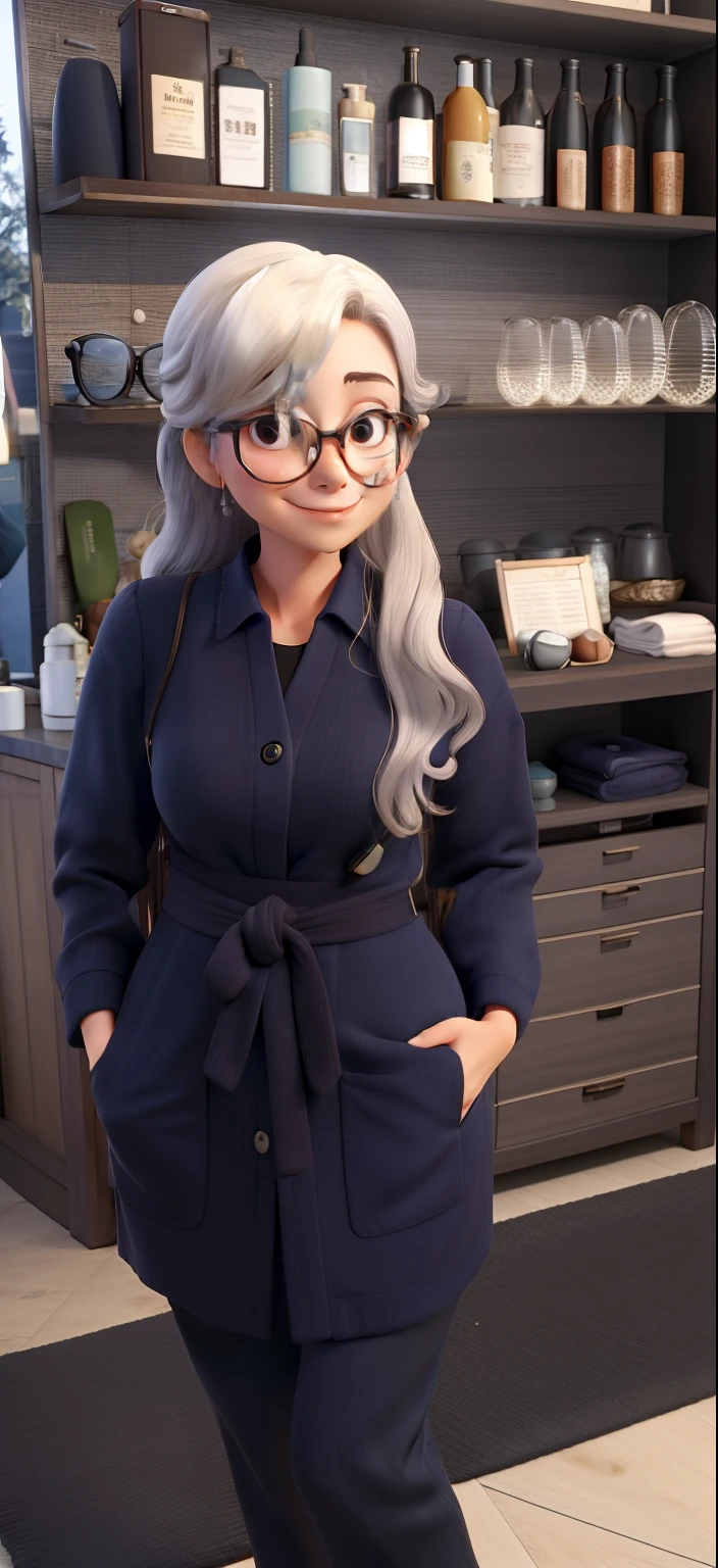 longos cabelos castanhos claros,modern glasses,olhar misterioso,massagem,Mulher japonesa