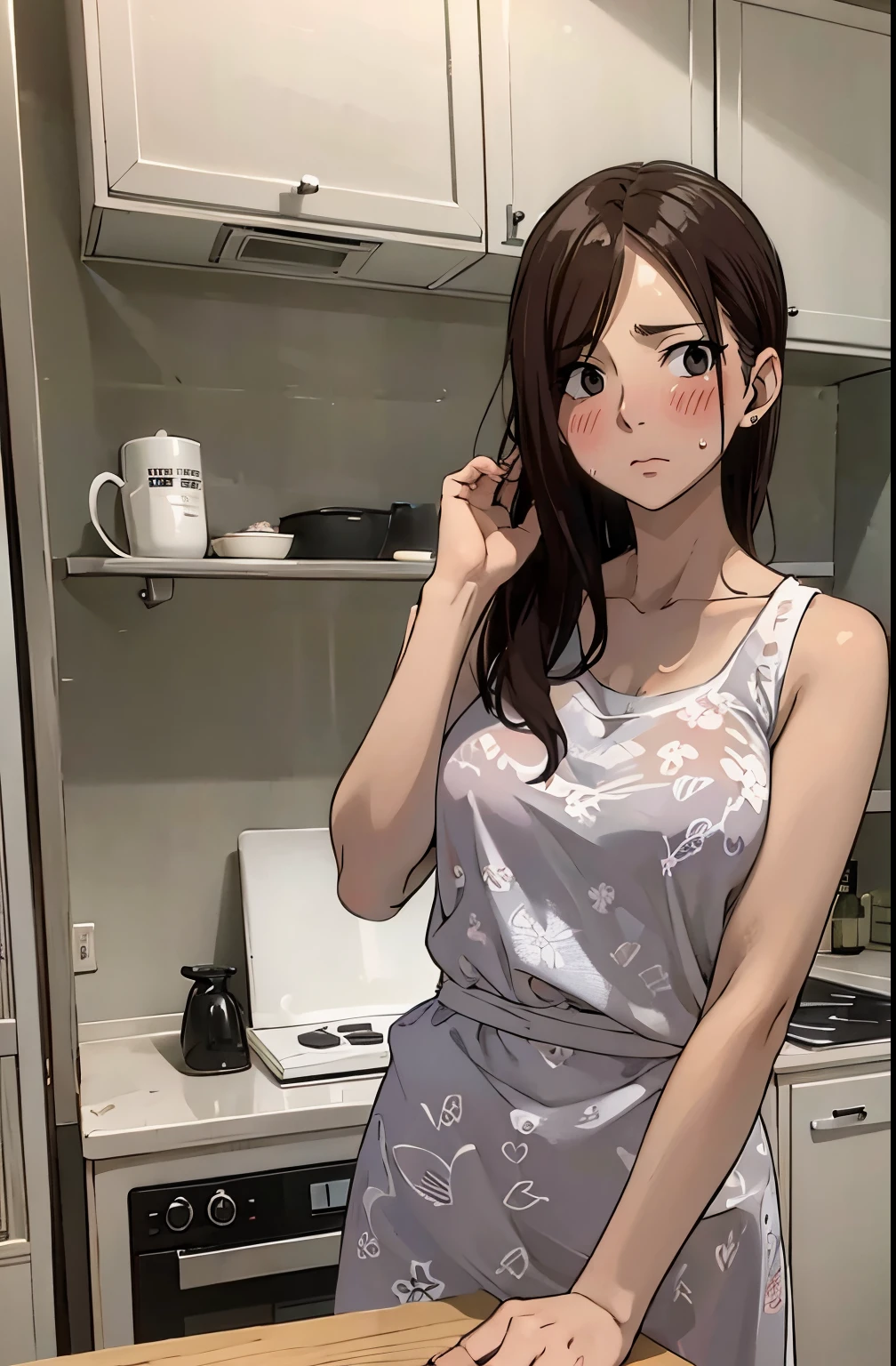 Beautiful, blush on, shy