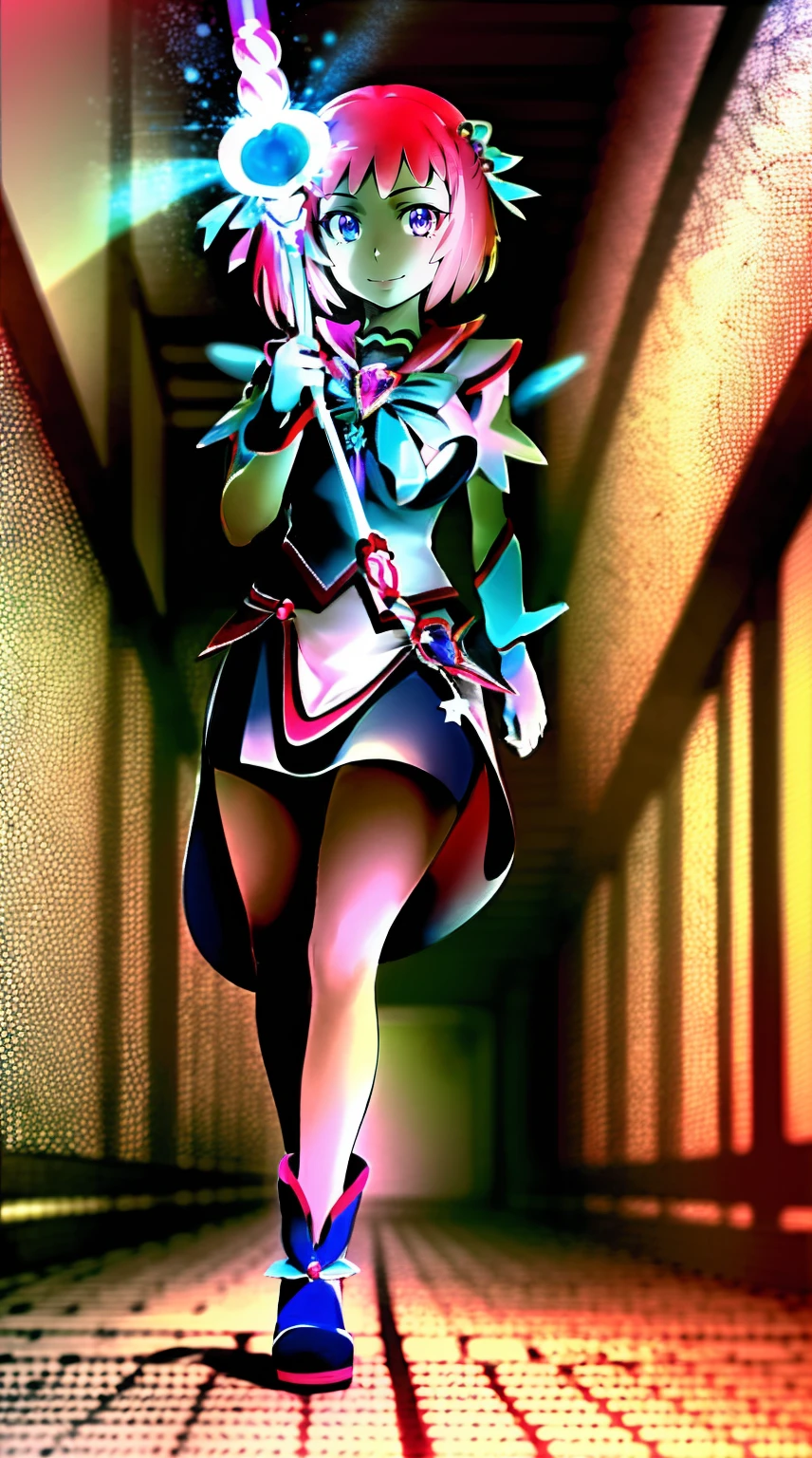 masterpiece, best quality, indoors, mamikafairy, 1girl, solo, looking at viewer,, hand arms full body,boots, standing,cute,breast, curvy, female,fantasy goddess,there is a cartoon picture of a woman with a very large breast, glowing divine being, glowing holy aura, inspired by Luma Rouge, the non-binary deity of spring, ethereal rainbow nimbus, the aura goddess of fire, inspired by Mariel, glowing aura around her, astral aura, as the goddess of the sun, “uwu the prismatic person, big breast, serious, beautiful eyes, , full body, walking, long robe, long dress, ,priestess ,holy, smile, god rays, ray tracing, sparkle, cinematic lighting, UHD, retina, masterpiece, ccurate, anatomically correct, textured skin, super detail, high details, high quality, award winning, best quality, highres, 1080P, HD, 4K, thunder aura, light aura,full, snak staff,closed mouth, huge breast, curvy, bimbo,standing, smile, happy