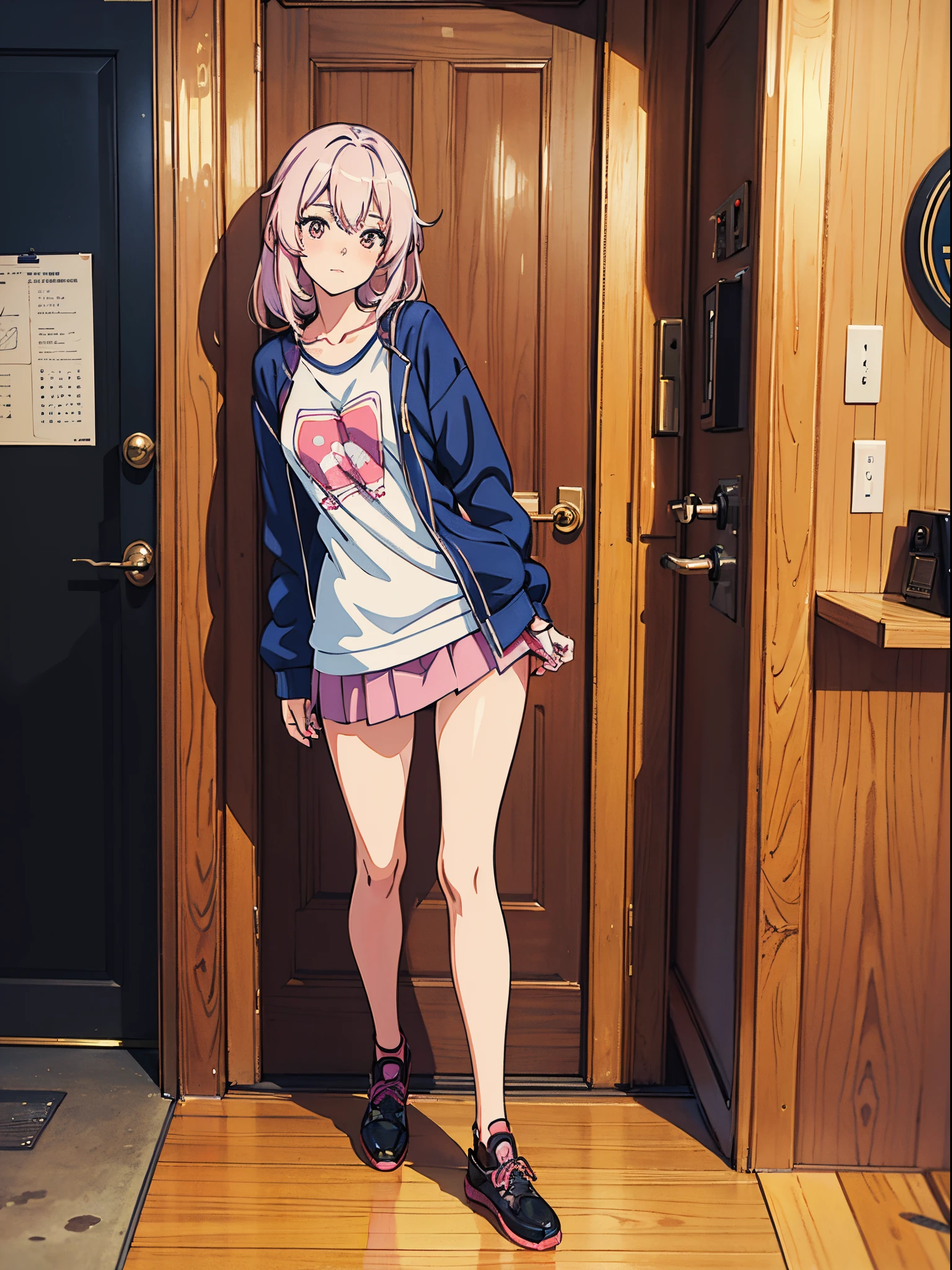 A woman leaning against the door posing for a photo, an anime drawing by Shitao, Hot topics on pixiv, scribbles, realistic anime 3D style, seductive anime girls, attractive anime girls, Guweiz style artwork, beautiful alluring anime teen, Casual pose, anime girl in real life, realistic young anime girl, ecchi style