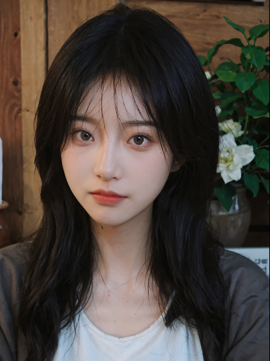 Best quality at best, 超高分辨率, (realistically:1.4),A woman in a white top poses for a photo, 🤤 girl portrait, beautiful Korean women, gorgeous young korean woman, Korean girls, Urzans, Young and cute Korean face, Cute and delicate face, those girls' The avatar is cute and exquisite, beautiful young korean woman, young and lovely Asian face, Pale round face, Cute Korean face, Beautiful Asian Girls