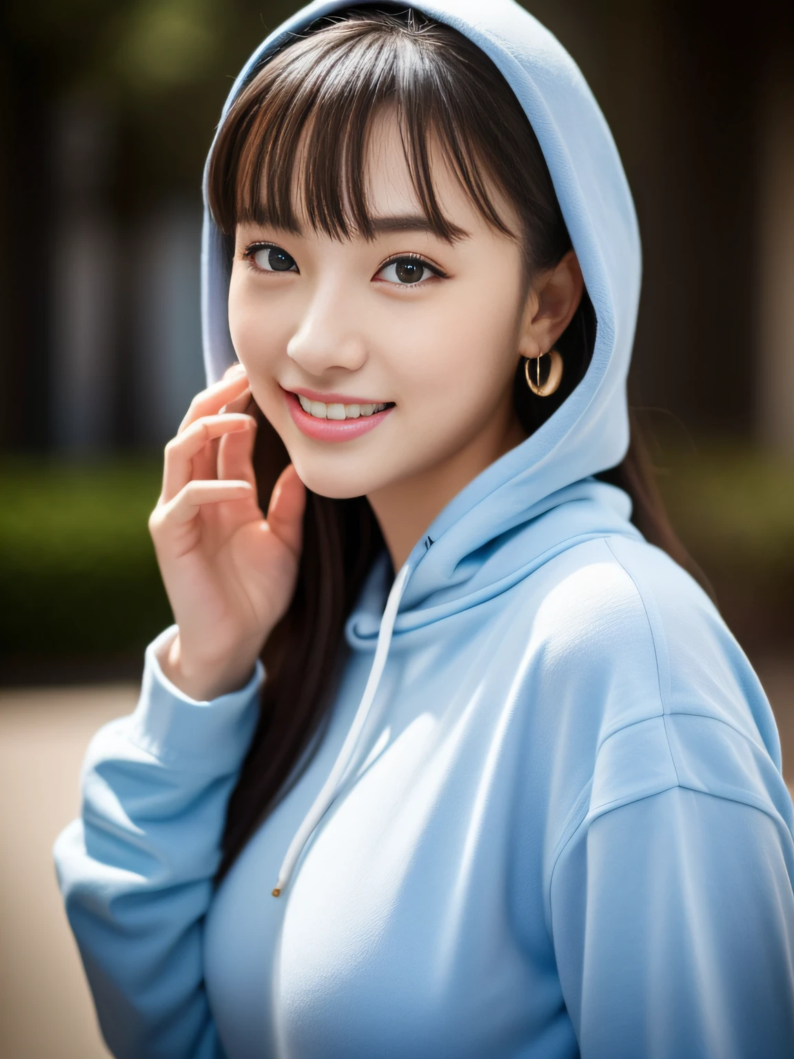 (((32K,very high res, high detailing, highly accurate,Masterpiece Girl 1))),Raw photo & realistic atmosphere,beautiful dark blue eyes,Detailed mouth,Glossy lips,Detailed eyebrows,Soft white skin that shines with every detail,,Eyes drawn in detail、Very beautiful eyes with azure eyes,Detailed lips、Very beautiful face,Very well-formed face、Lifelike face,shiny beautiful lips,Beautiful eyebrows,Infinite reality,Best design,(Insanely cute active and aggressive Japan girl,,Toned body,Perfect High School Girl Gal Leader Model,Beautifully shaped breasts,Very cute beautiful girl,Little GirlBest Natural Makeup,Japanese ido,Korean Idols,Young sensual idol,Moist eyes,Dark beautiful eyes,Beautiful butt,beauty legs,,camel's foot,:1.3),超A high resolution、,Natural and realistic face,Back lighting,Pure eyes are too cute,(((photorealisim,Photograph the whole body))),,Reality Live Action,(simple earrings,a necklace,Glossy nail art,Please wear a black half-coat over a blue light-colored sweatshirt hoodie,Wide Slack Pants,White sneakers,Boys Fashion,Blonde Shorthair,独奏,Lori,Smile faintly,full body Esbian:1.7),(Show full-body fashion,:1.8)