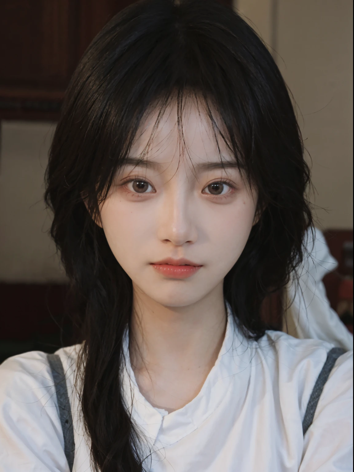 Best quality, 超高分辨率, (realistically:1.4),A woman in a white top poses for a photo, 🤤 girl portrait, beautiful Korean women, gorgeous young korean woman, Korean girls, Urzans, Young and cute Korean face, Cute and delicate face, Those girls' The avatar is cute and exquisite, beautiful young korean woman, young and lovely Asian face, Pale round face, Cute Korean face, Beautiful Asian Girls