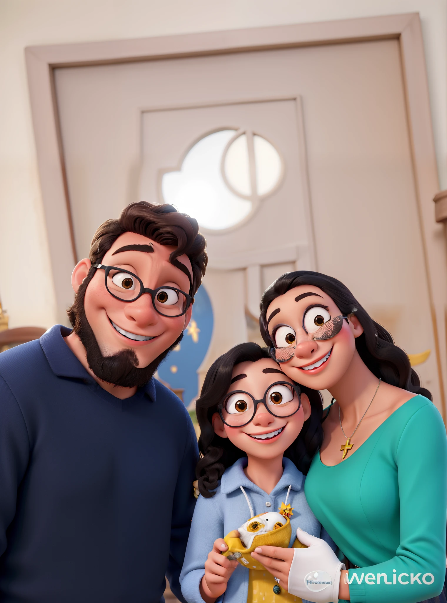Casal estilo Disney sorrindo na igreja homem de pele morena