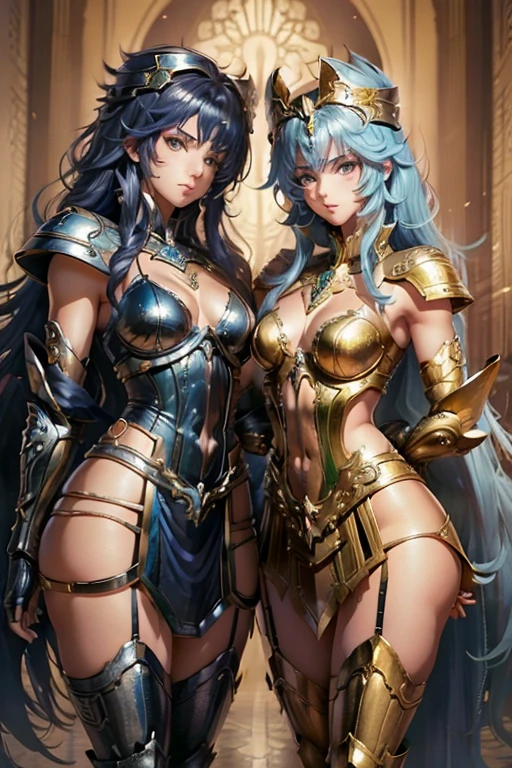 (8k, melhor qualidade, obra prima:1.2) uma garota muito sexy em Saint Seiya Gemini, lingerie type armor Twins, lindas garota seios grandes, cintura fina, coxas charmosas corpo inteiro e cauda grande Olhos e rosto azuis extremamente detalhados,Belos olhos detalhados ultra 4k, campo de batalha,