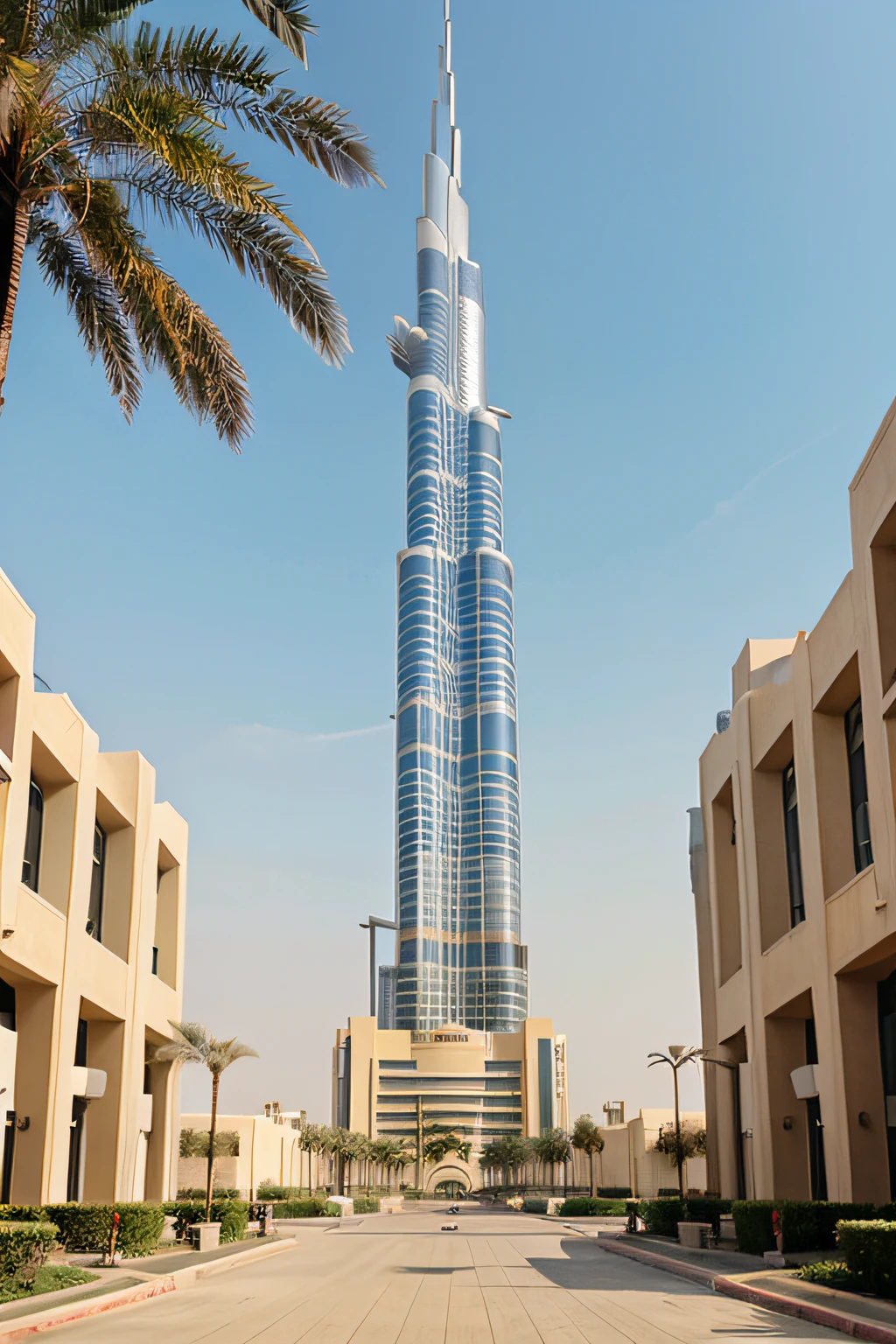 poster bout study in Dubai with son hight building