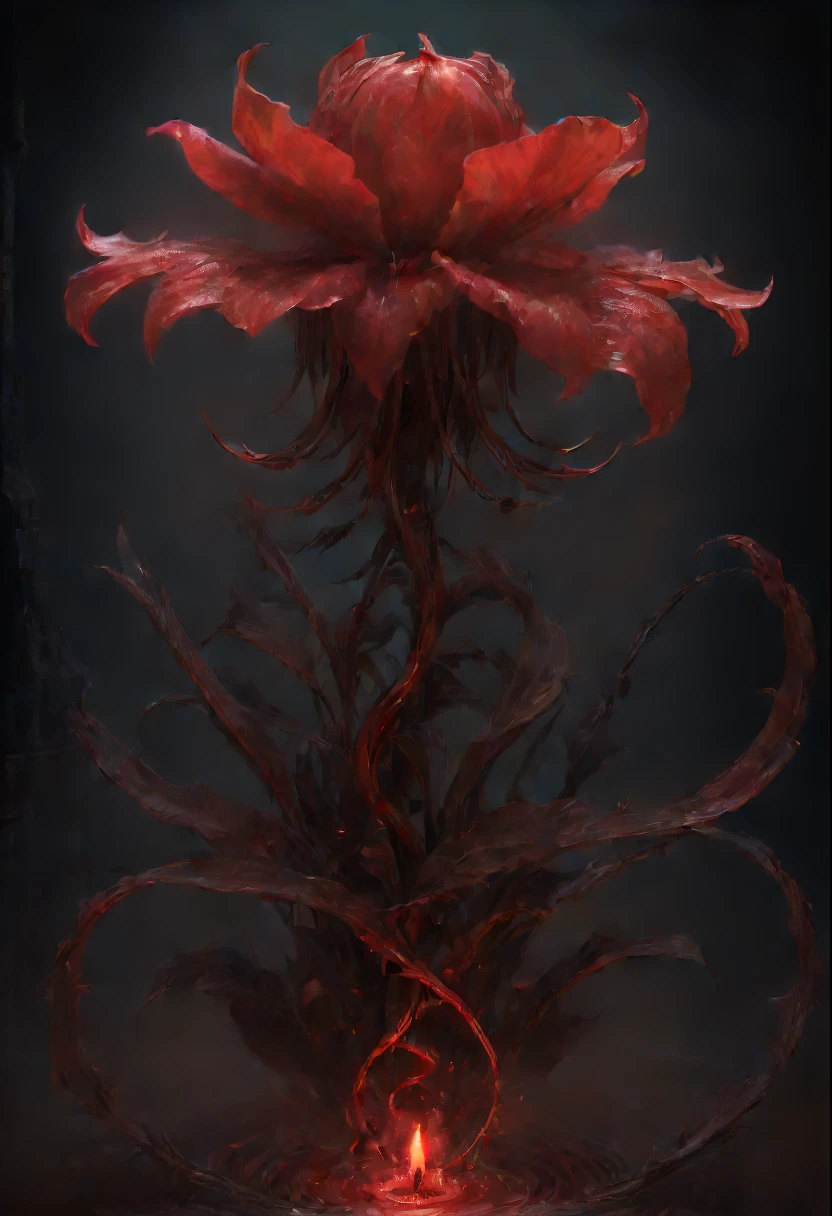 Lycorisradiata，A bloody ghost flower blooming at the gate of hell，Leading the soul to the afterlife，Evil charm，Flirtatious，uncanny，