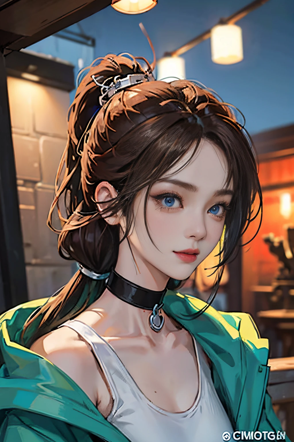 1人の女性、 watching at viewers、
,Her beautiful blue eyes, Twin-tailed brown hair, Moles under her eyes, Plump and glossy lips, Heart-shaped choker, Looking at the viewer, smiling at the viewer. .. .. .. .. .. .. .. .. .. .. .. .. .. .. .. .. .. .. .. .. .. .. .. .. .. .. .. .. .. .. .. .. .. .. .. .。.。.。.。.。.。.。.。.。.。.。.。.。.。.。.。.。.。.。.。.。.。.。.。.。.。.。.。.。.。.。.。.。.。.。.。.。.。.。.。.。.。.。.。.。.。.。.。.。.。.。.。.。.。.。.。.。.。.。.。.。.。.。.。.3D, cyberpunk style short clothes、Nami Style in Anime One Piece, of the highest quality, 8K, Detailed skin texture, Detailed Cloth Texture, beautifull detailed face, Intricate details, Pirate Ship、
Rim lighting, Side lighting, Cinematic lighting, Ultra high definition, 8K UHD, Film grain, Best Shadows, Delicate, Facing the viewer, gazing at viewer