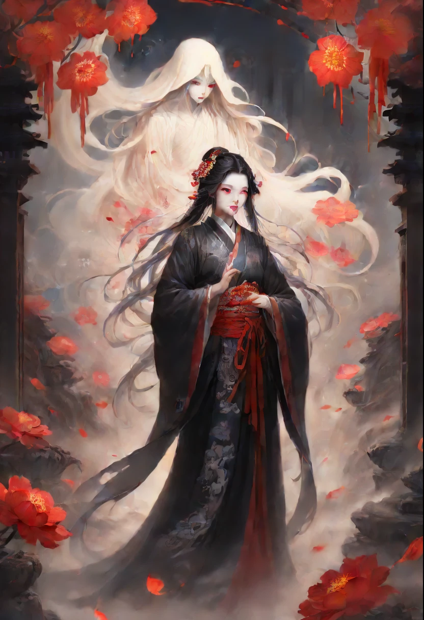 Charming flower of the other side，Mysterious Manzhu Shahua，A bloody ghost flower blooming at the gate of hell，Leading the soul to the afterlife，Evil charm，Flirtatious，uncanny，