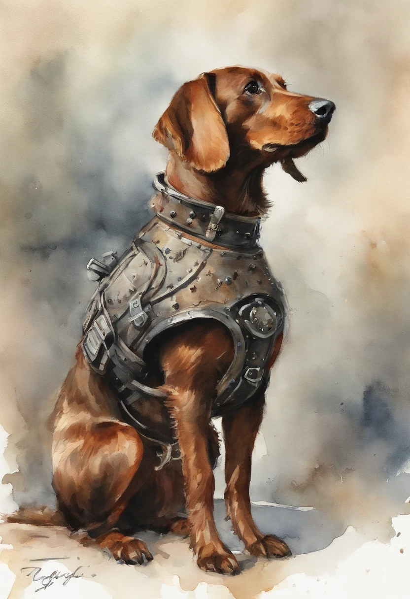 Polly of the highest quality, Dramatische Beleuchtung, bedrohliche Pose, grimmiger Blick, Epic atmosphere, (((Helm in Form eines dackel terrier kopfes))), (((full-body shot))),Metal dachshund terrier mix, Cyborgs, Cyberpunk-Stil, Uhrwerk, ((Komplizierte Details)), NFFSW, ((Komplizierte Details, HyperDetails)), lightbulbs, Filmische Aufnahme, Vignette, Bokeh-Effekt Beckground, (Hunde), (full-body shot).