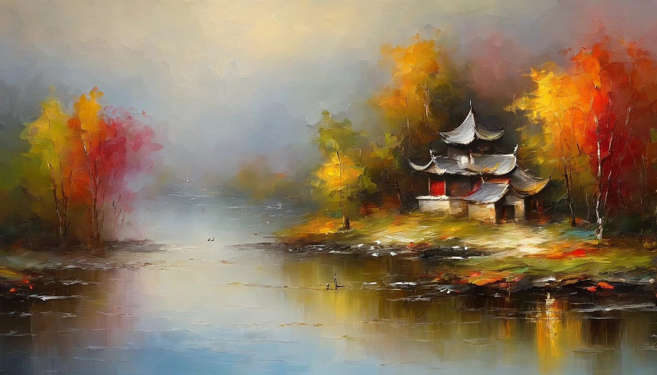 Paysages chinois traditionnels : Utiliser des images de paysages chinois classiques, tels que des montagnes, de la riviere, des bambous, des temples, ou des jardins. These elements évoquent souvent la sérénité et la sagesse.
