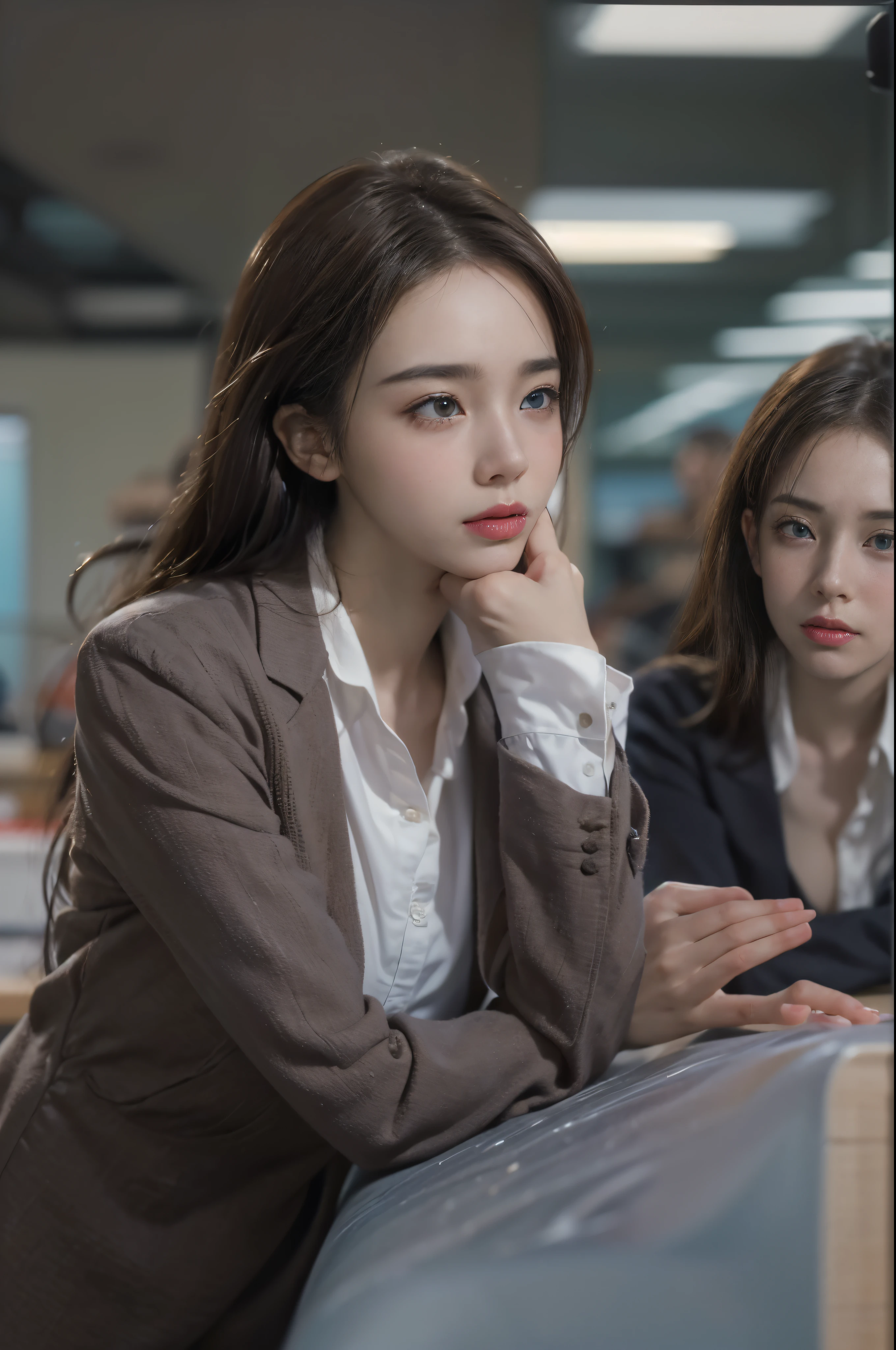 (in 8K、Raw photography、Highest Quality、realisitic、Photorealsitic、Professional Lighting、masterpiece、extremely delicate and beautiful、Highly detailed、finely detail、ultra-detailliert、hight resolution、full-shot)、SFW、VERY crowded train detailed scenario、1girl in、18 year old beautiful schoolgirl(woman 1)ha、Wearing a navy blue jacket and plaid skirt、Work part-time as a model、All passengers except one female are male....:3、Old man in suit、(woman 1)Touching the body of、A old man(woman 1)hug from behind、A old man(woman 1)Touching the chest of、A old man(woman 1)Flip up the skirt of、I can see the white panties、Woman 1 has a painful face、 Crying、shed tears