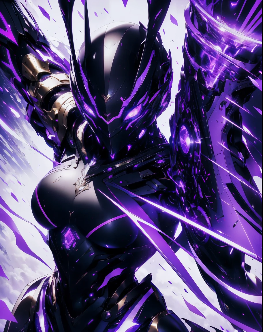 a close up of a person in a purple costume holding a sword, purple armor, sleek purple armor, 8k hd wallpaperjpeg artifact, 8 k hd wallpaperjpeg artifact, ethereal and mecha theme, sigma from overwatch, purple glowing core in armor, menacing. unreal 5, cyber suit, cyber armor, 8 k high detail concept art, ultra wide shot, full body shot, (masterpiece) ， the best quality， High Quality， （futurism：1.1）， （A paladin holding a light infused sword, light magic, divine, magewave, silver and gold）， movie lights， （Exquisite future）， Beautiful and beautiful， Ultra detailed， Great composition， floating， Depth of field， （Very detailed CG，Unity 8k壁纸）， （Beautiful detail background）， Beautiful hair details， dramatic lights， GOGETTA， mecha，Bestquality，ultrahighres，photorealistic, Pale skin handsome man, wearing beautiful elegant black_red suit, dark_fantasy, curly long hair, red moon, pixiv, vampire, elegant spooky, ffxiv, dramatic light, fantasy background, manga style, Tsutomu Nihei style, vibrant co
