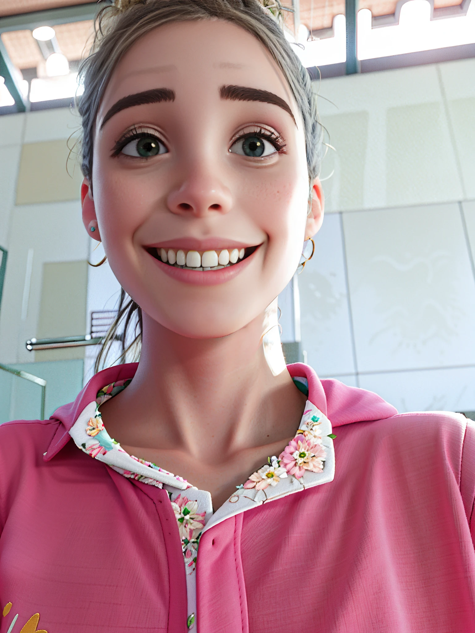 Brazilian girl smiling for selfie at Maracanã stadium