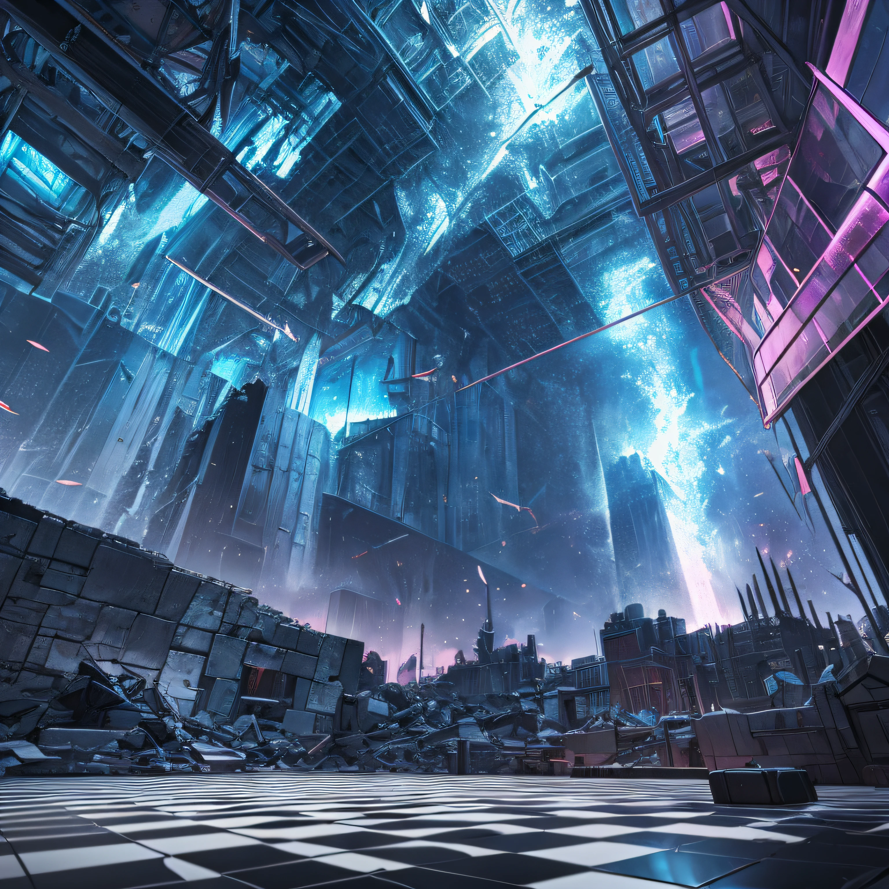 A Night Knight Jump (Broken Glass: 1.5) 3D, HDR (Top View) Photo Realism, Floating in Mid-Air, Huge (Chessboard: 1.3), Dome, Magic, Ominous, Gorgeous, Masterpiece, (Very Detailed), Best Quality, Very Detailed, UHD 8k, Octane Rendering, Ray Tracing, Award Winning Photography, Realism, Stunning Environments, Art Station Trends, Trends on CGsociety, Complex Environments, High Detail, Dramatic, Pastel Colors, Darkness, Dramatic light, art by Greg Rutsowski and Moebius and Antoine Muya, (Broken Glass: 1.3), (Grit: 1.3), (Attenuation: 1.3), (Dirt: 1.3), (Darkness: 1.3) (Neglect: 1.2) --auto --s2