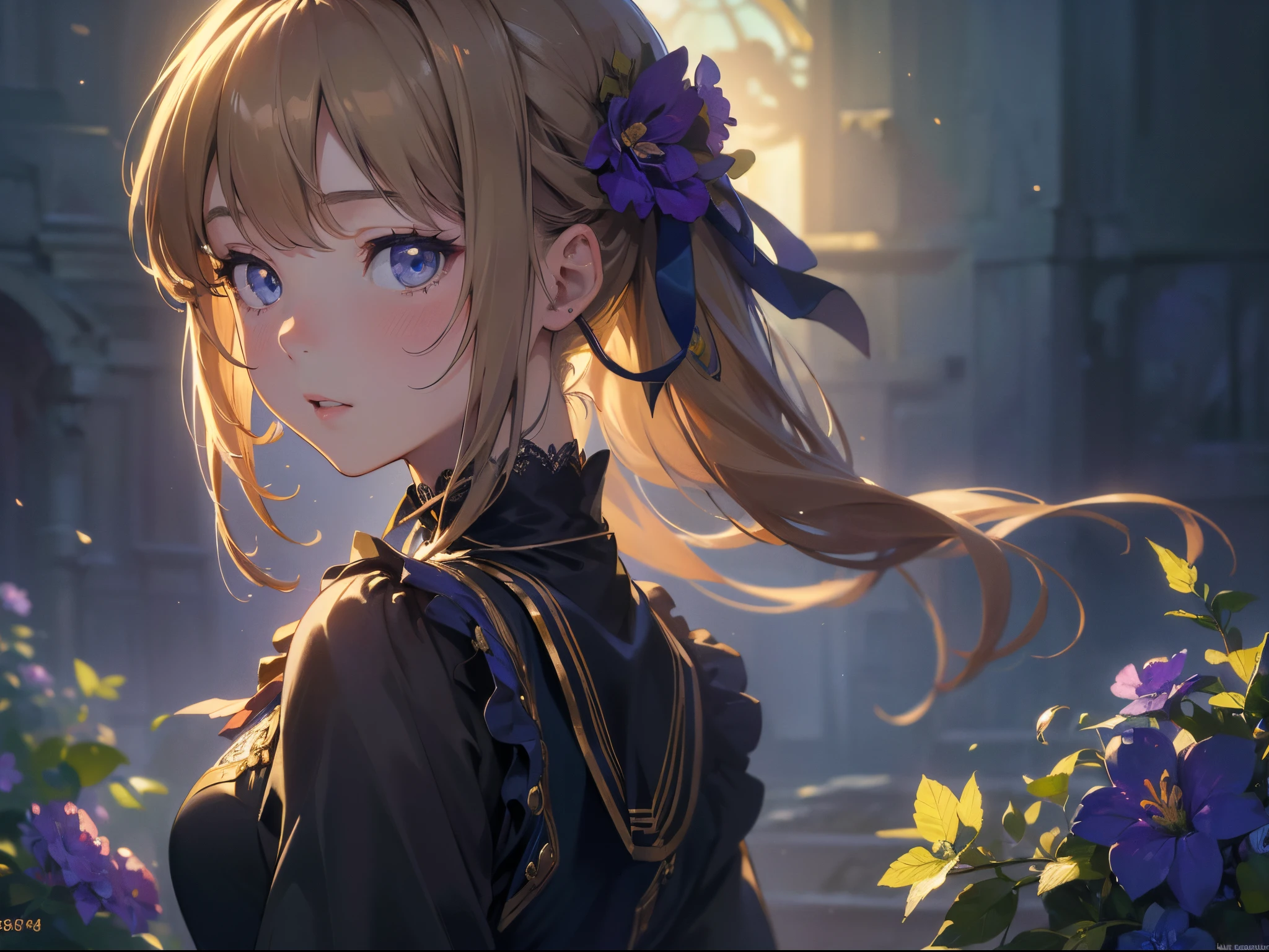 (Best Picture Quality, 4K, High Quality, Masterpiece:1.2), ((Masterpiece)), High Detail, High Quality, (HDR,16k, RAW Beautiful Girl Portrait, Best Picture Quality, Masterpiece:1.2), (Ultra-Definition Illustration), violet evergarden,