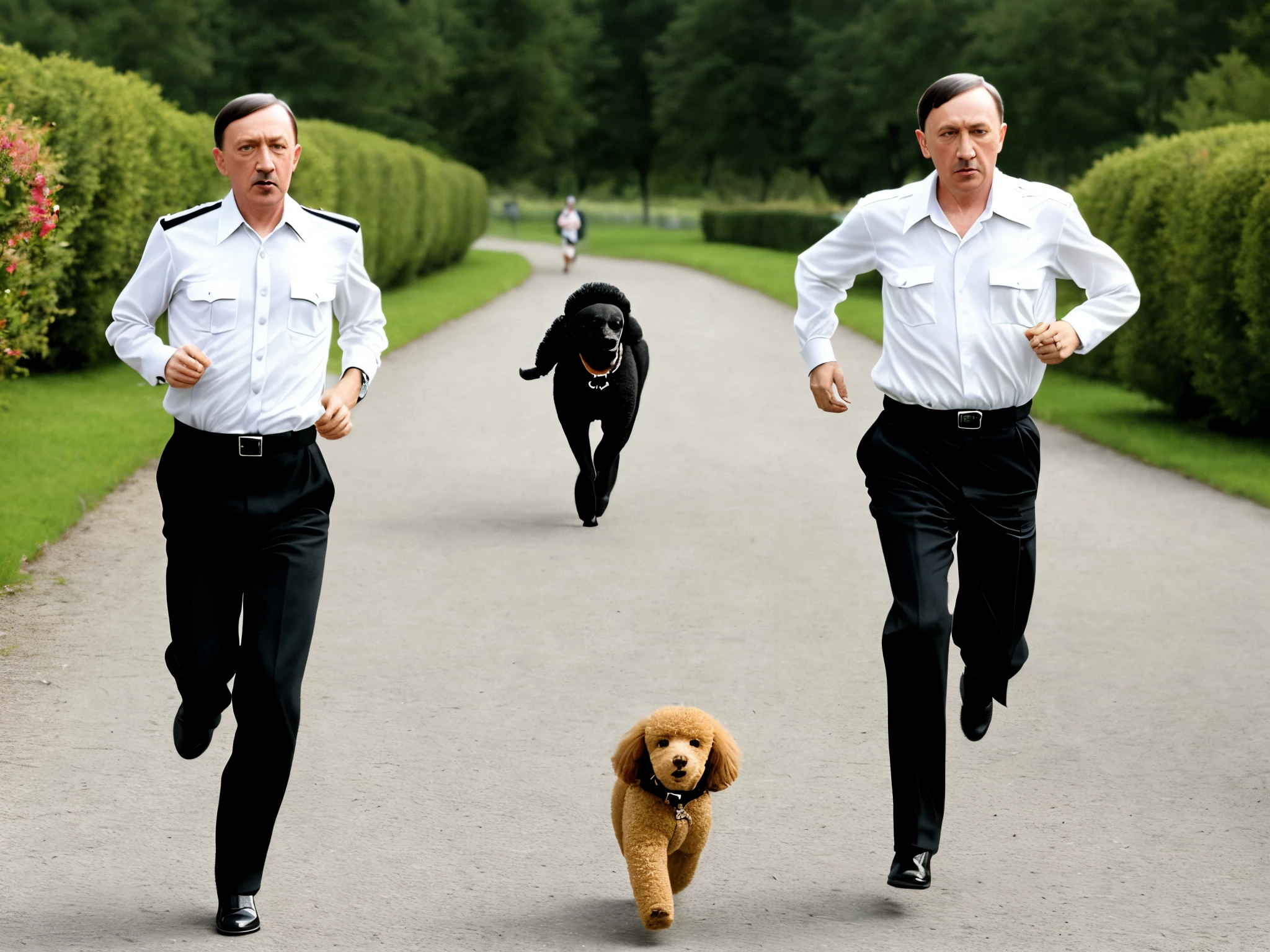 Hitler running away from a Poodle