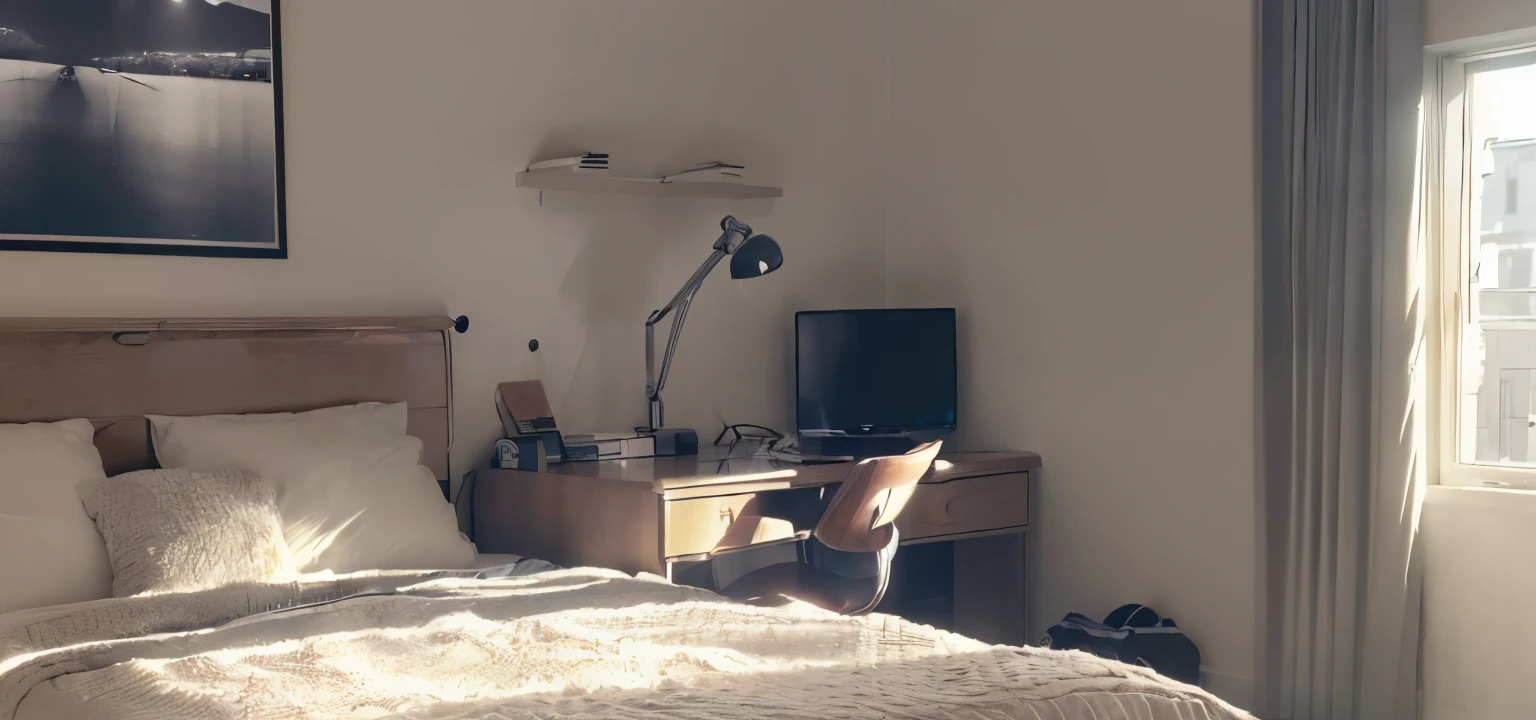 (masterpeice:1.6),(8k:1.6),(photorealistic:1.6),(ultrarealistic:1.6),(best quality:1.6), (ray tracing), (midday), simple,
(bed room),(apratment), (low contrast:1), (high brightness:1.5), (soft lighting:1.3), 1 room, natural, clean,